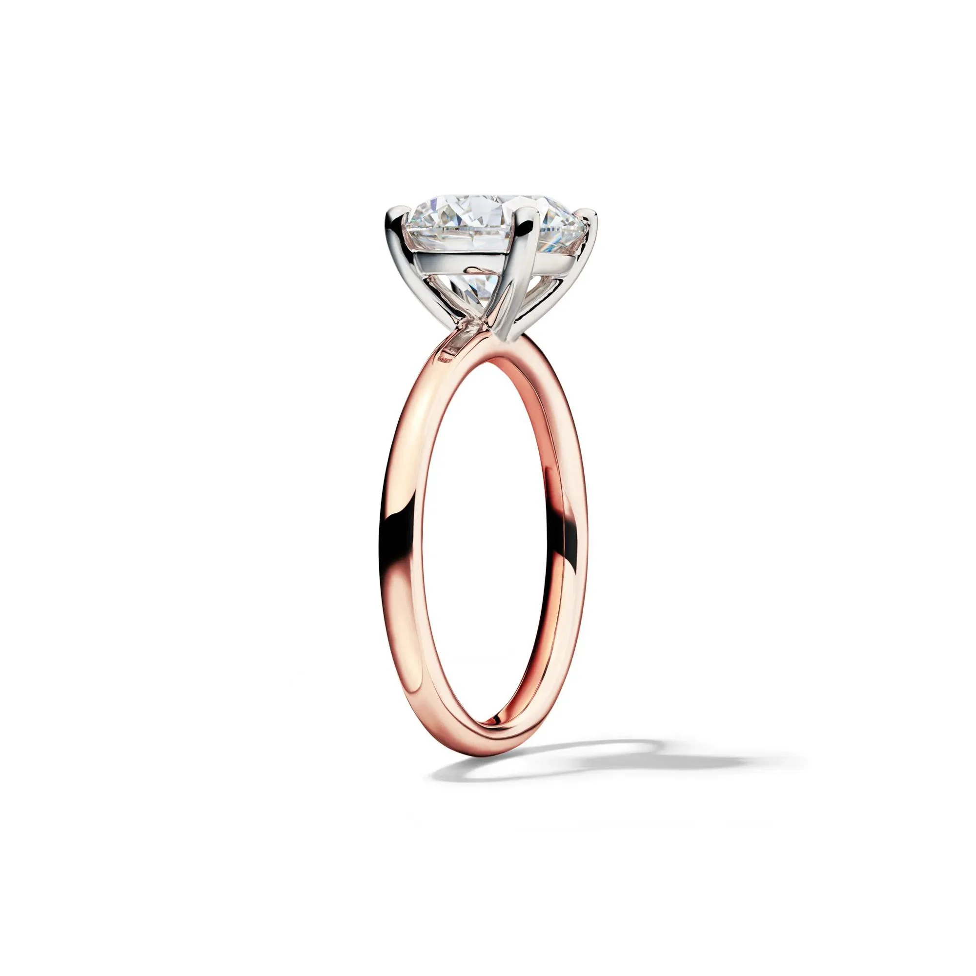 Lab Grown Diamond Solitaire Round Engagement Ring 14K Rose Gold (3 CT.) Round Brilliant Cut Size 5.5 2mm - Image 3