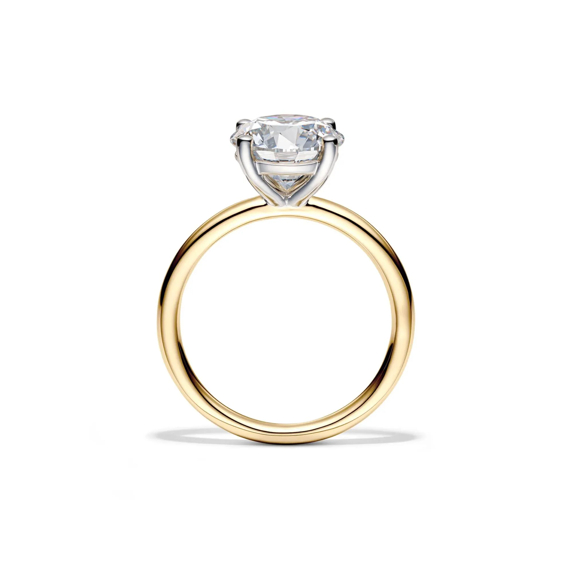 Lab Grown Diamond Solitaire Round Engagement Ring 14K Yellow Gold (3 CT.) Round Brilliant Cut Size 5 2mm - Image 2