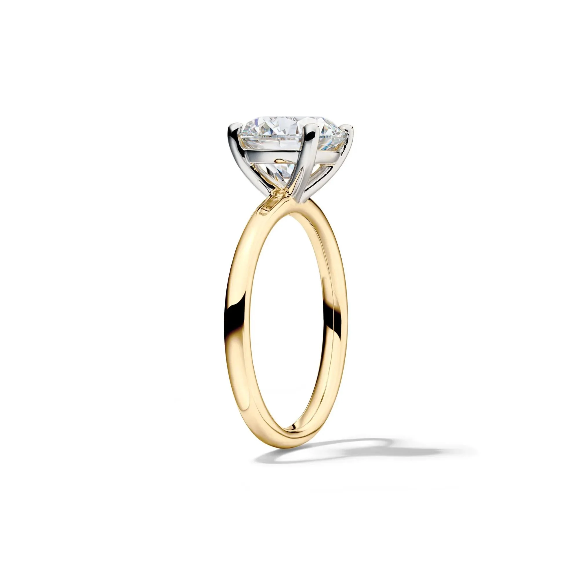Lab Grown Diamond Solitaire Round Engagement Ring 14K Yellow Gold (3 CT.) Round Brilliant Cut Size 6 2mm - Image 3