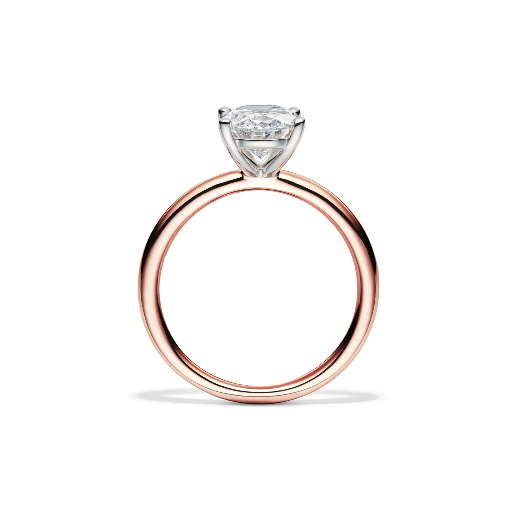Lab Grown Diamond Solitaire Oval Engagement Ring 14K Rose Gold (2 CT.) Size 10 2mm - Image 2
