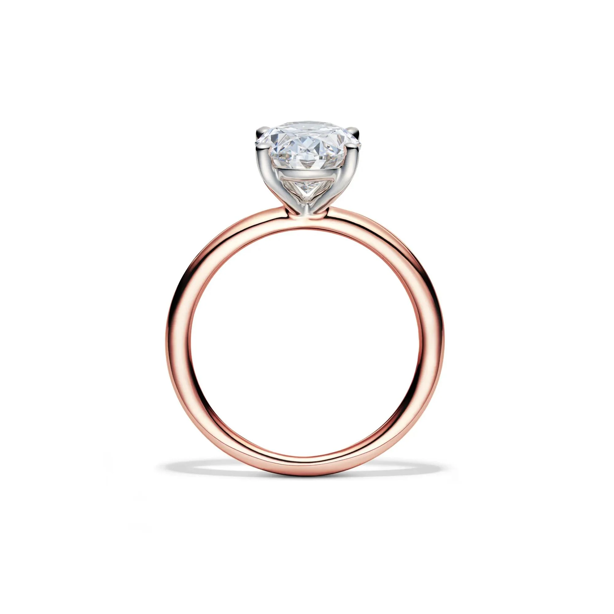 Lab Grown Diamond Solitaire Oval Engagement Ring 14K Rose Gold (3 CT.) Size 9.5 2mm - Image 2