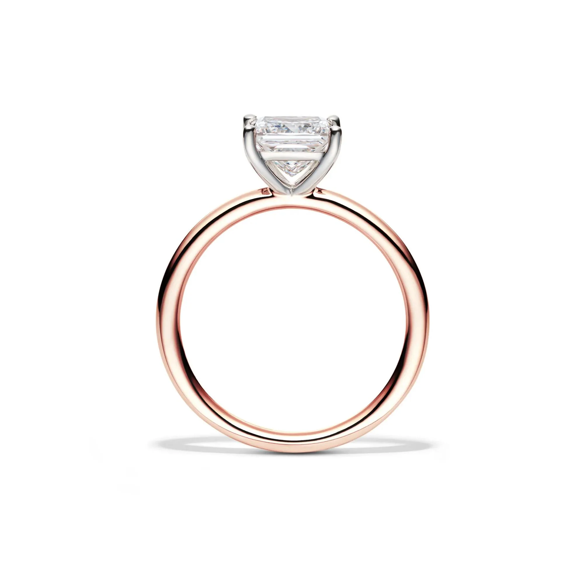 Lab Grown Diamond Princess-Cut Solitaire Engagement Ring 14K Rose Gold (1/2 CT.) Size 9 2mm - Image 2