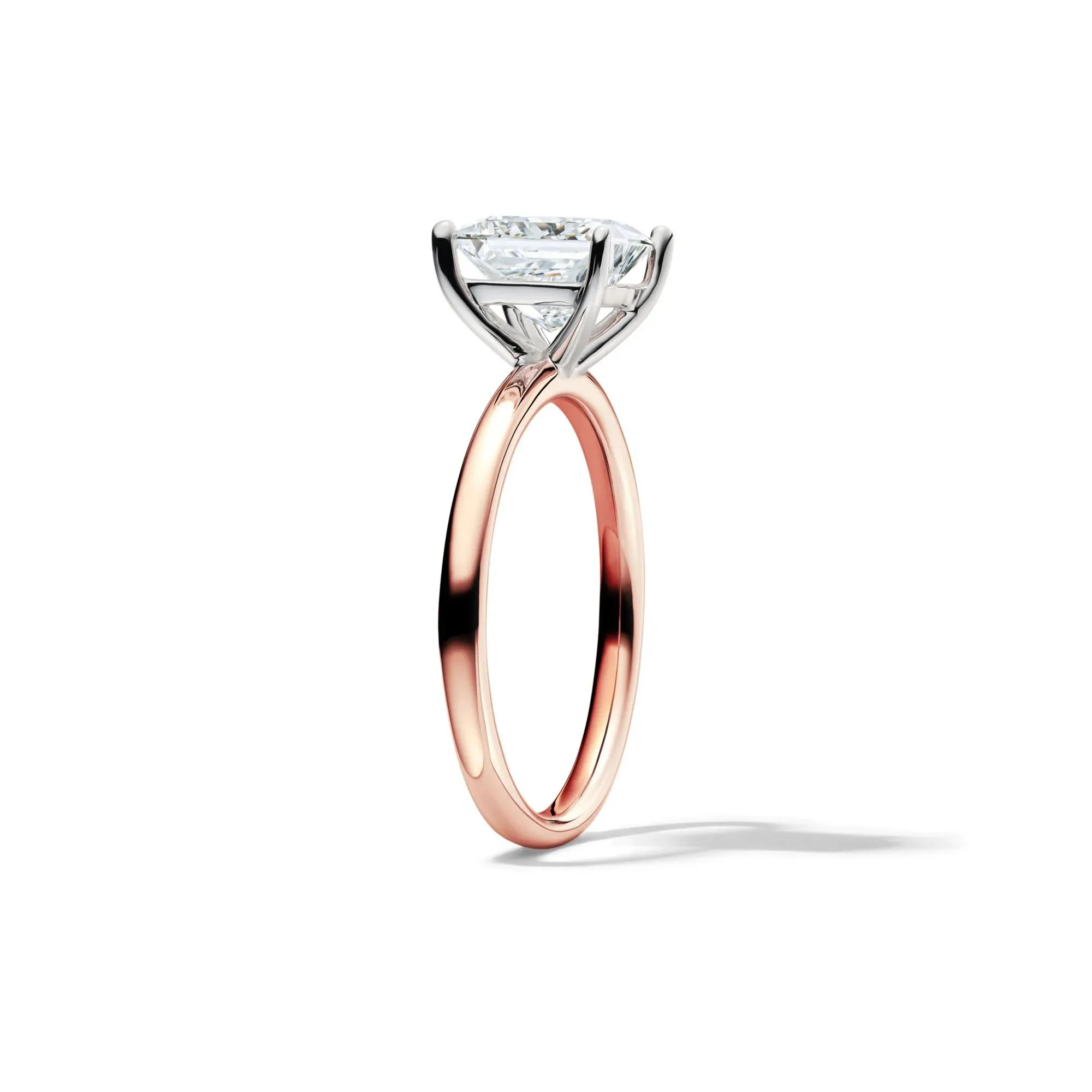 2 CT. Tw. Lab Grown Diamond Princess-Cut Solitaire Engagement Ring 14K Rose Gold Size 7.5 2mm - Image 3