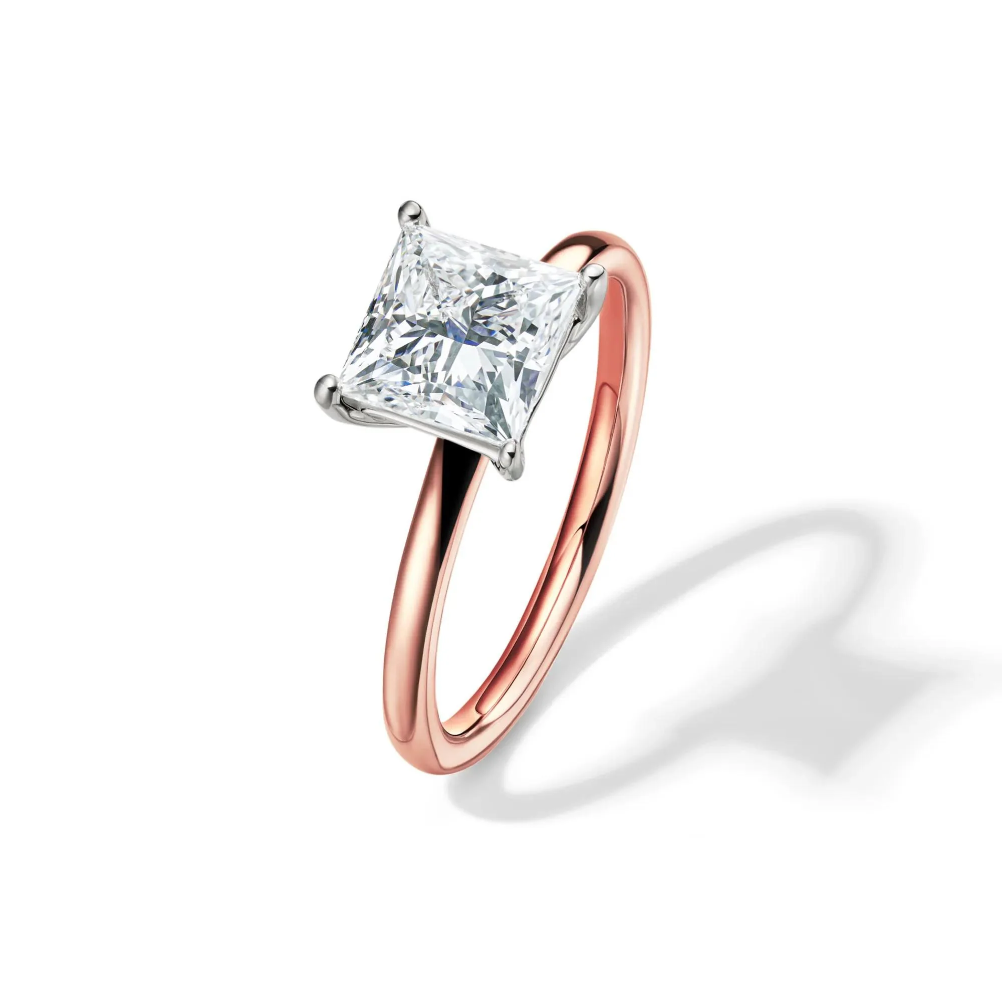 2 CT. Tw. Lab Grown Diamond Princess-Cut Solitaire Engagement Ring 14K Rose Gold Size 7.5 2mm - Image 4