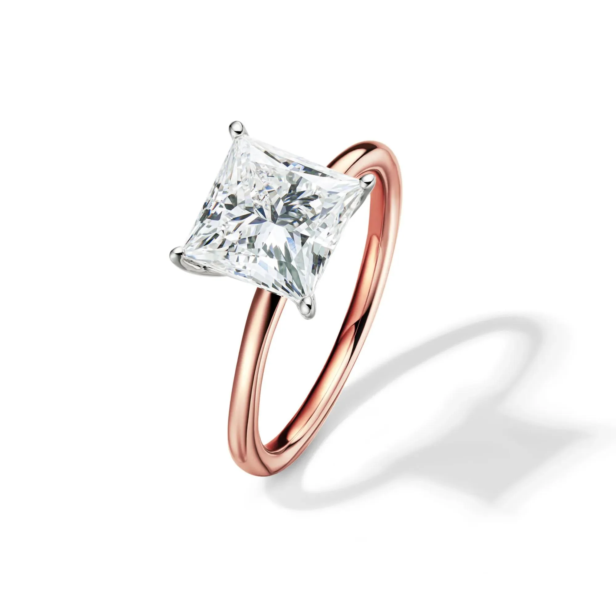 Lab Grown Diamond Princess-Cut Solitaire Engagement Ring 14K Rose Gold (3 CT.) Size 5 2mm - Image 4