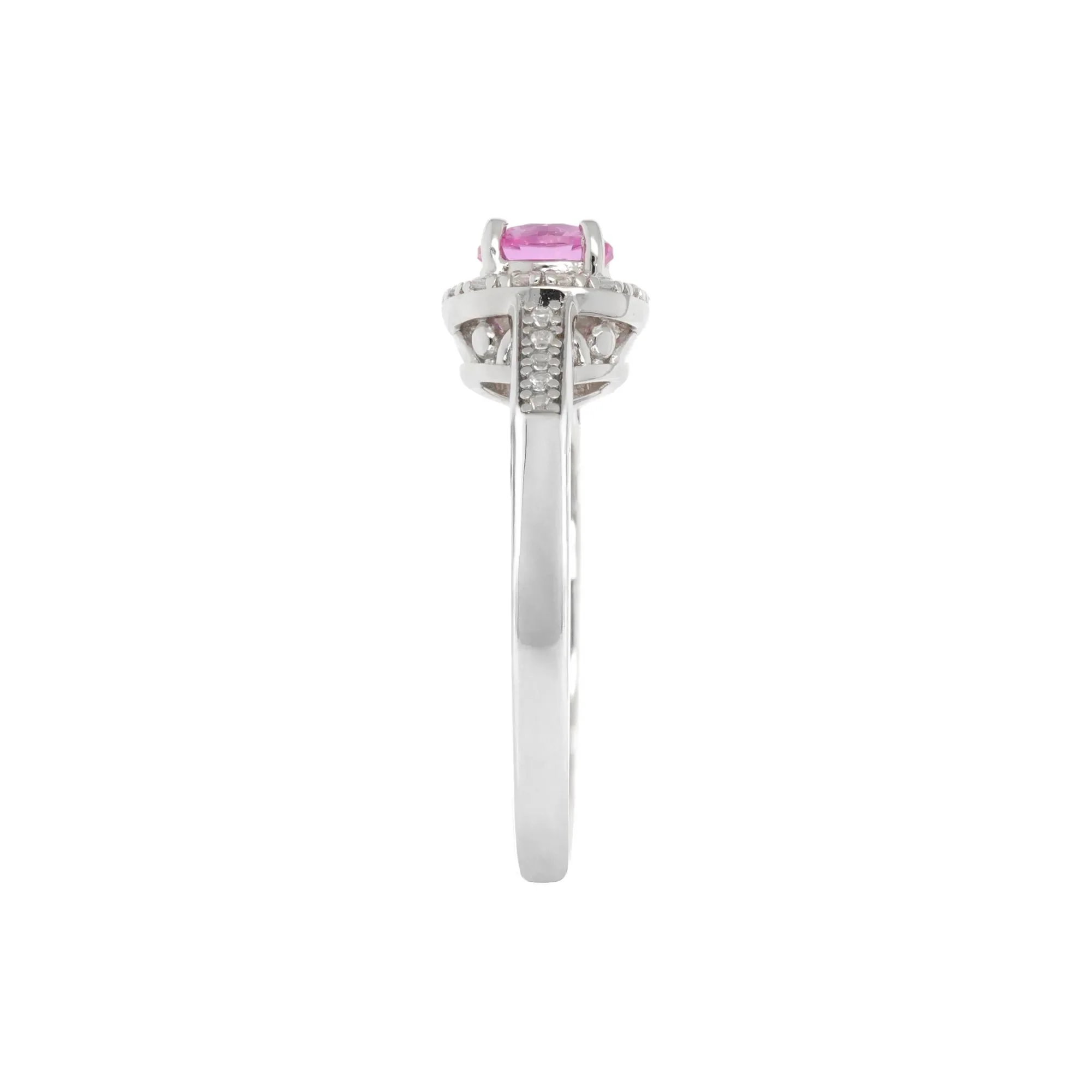 Lab-Created Multi-Gemstone Ring .925 Sterling Silver White Size 6 2mm - Image 3