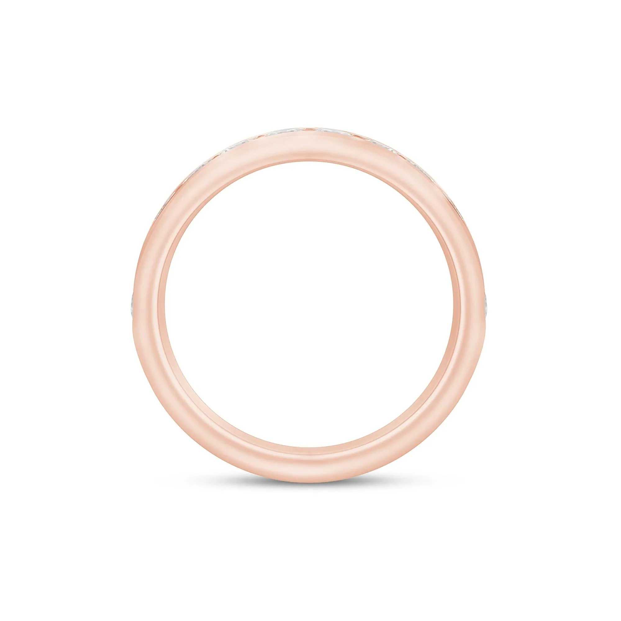1 CT. Tw. Lab Grown Diamond Channel-Set Wedding Band Ring 14K Rose Gold Round Brilliant Cut Size 7 4mm - Image 2