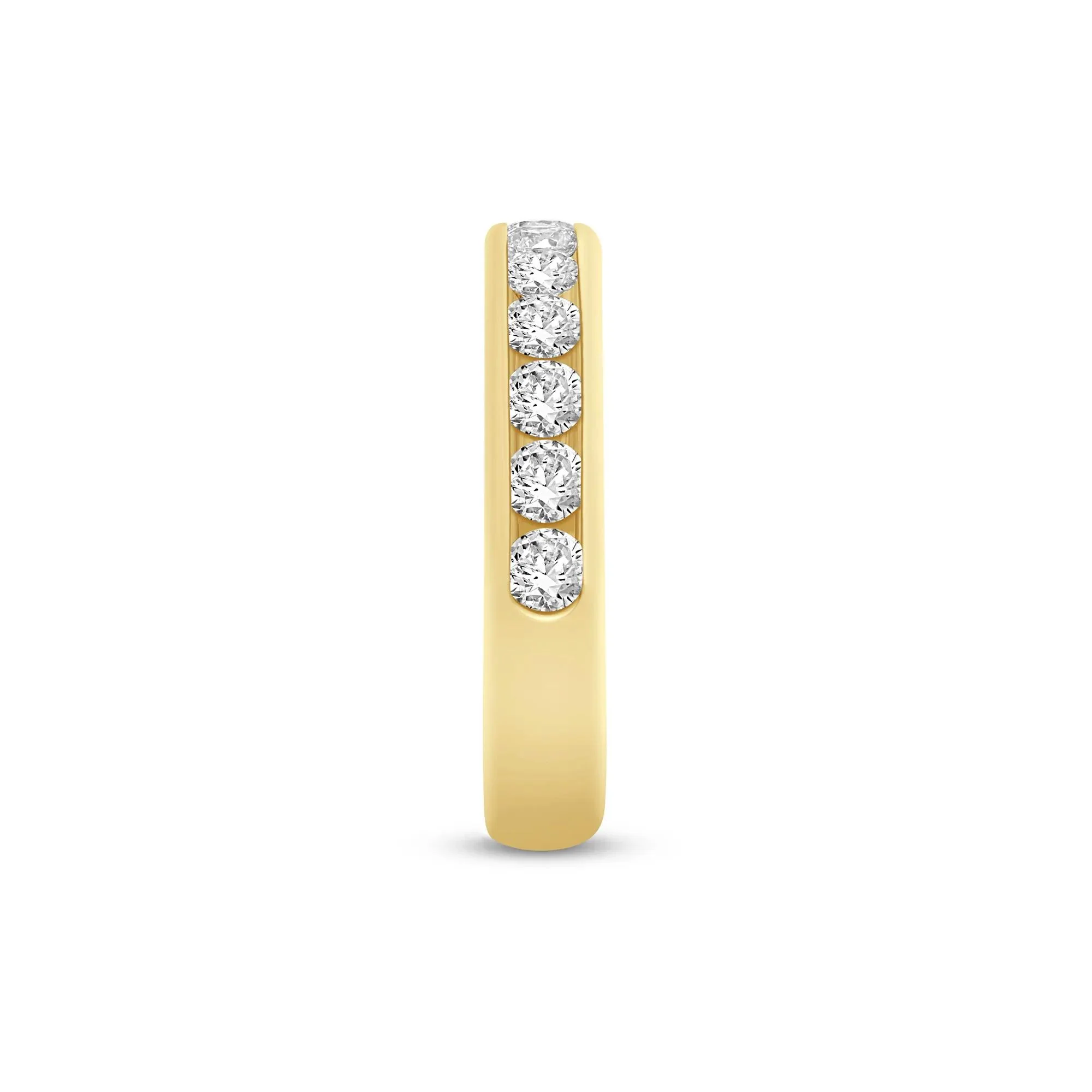 1 CT. Tw. Lab Grown Diamond Channel-Set Wedding Band Ring 14K Yellow Gold Size 5.5 4mm - Image 3
