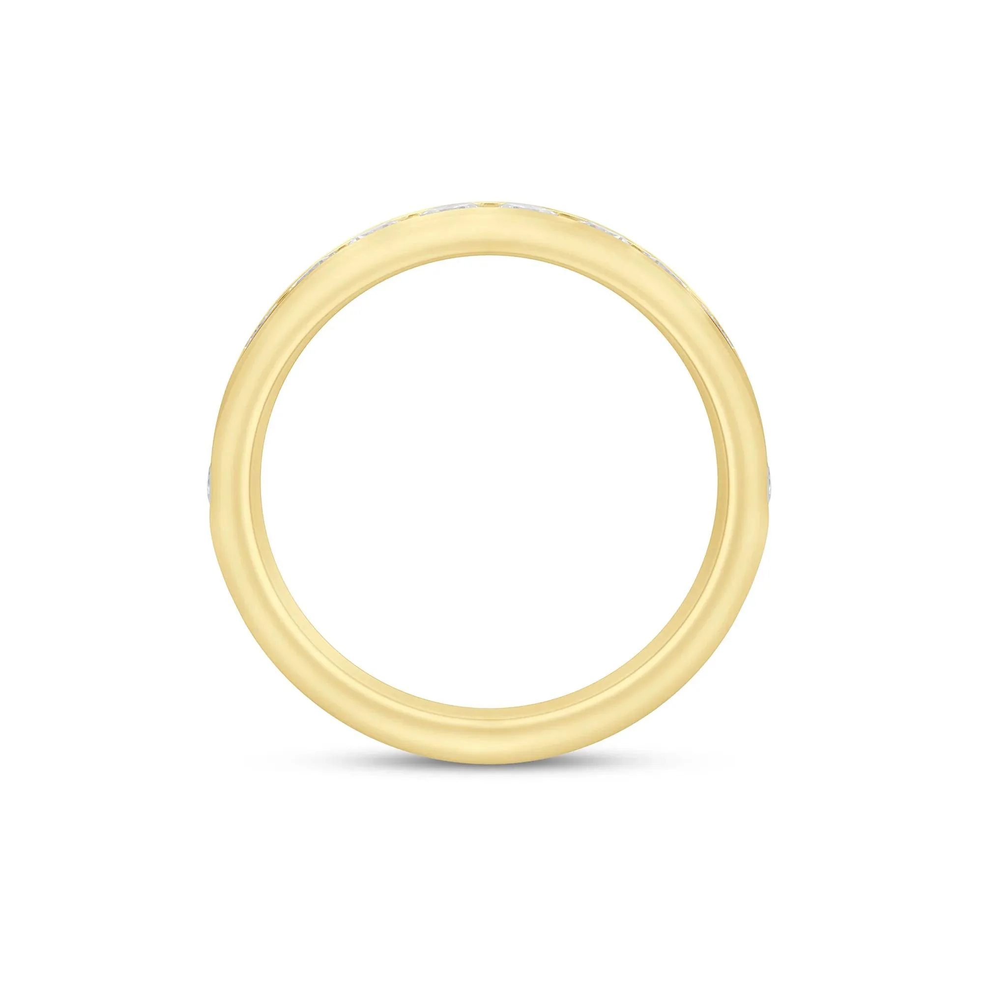 1 CT. Tw. Lab Grown Diamond Channel-Set Wedding Band Ring 14K Yellow Gold Size 6 4mm - Image 2