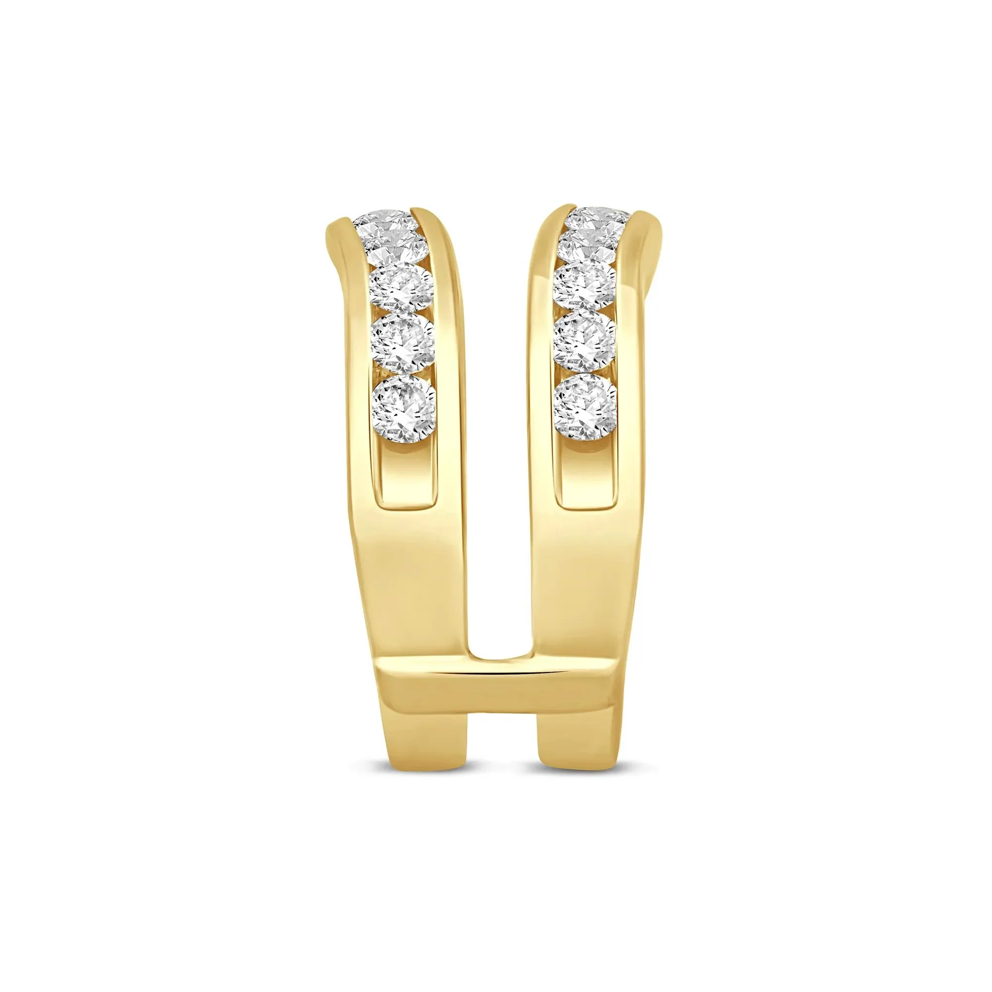 1/2 CT. Tw. Lab Grown Diamond Contour Insert 14K Yellow Gold Ring Size 7.5 6mm - Image 3