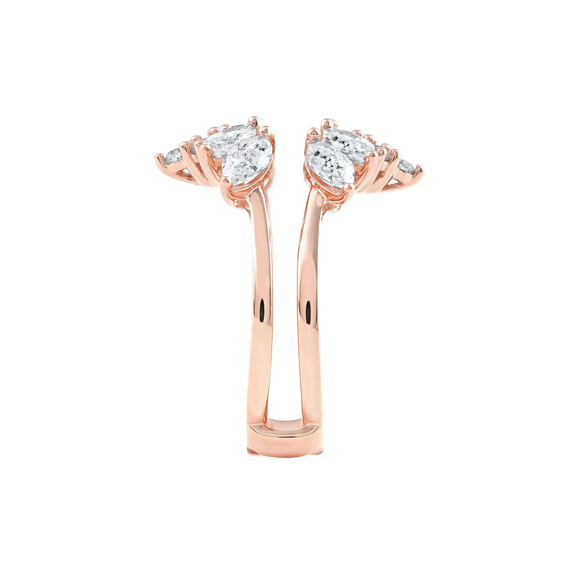 2 CT. Tw. Lab Grown Diamond Enhancer 14K Rose Gold Ring Round Brilliant Cut Size 5 - Image 3