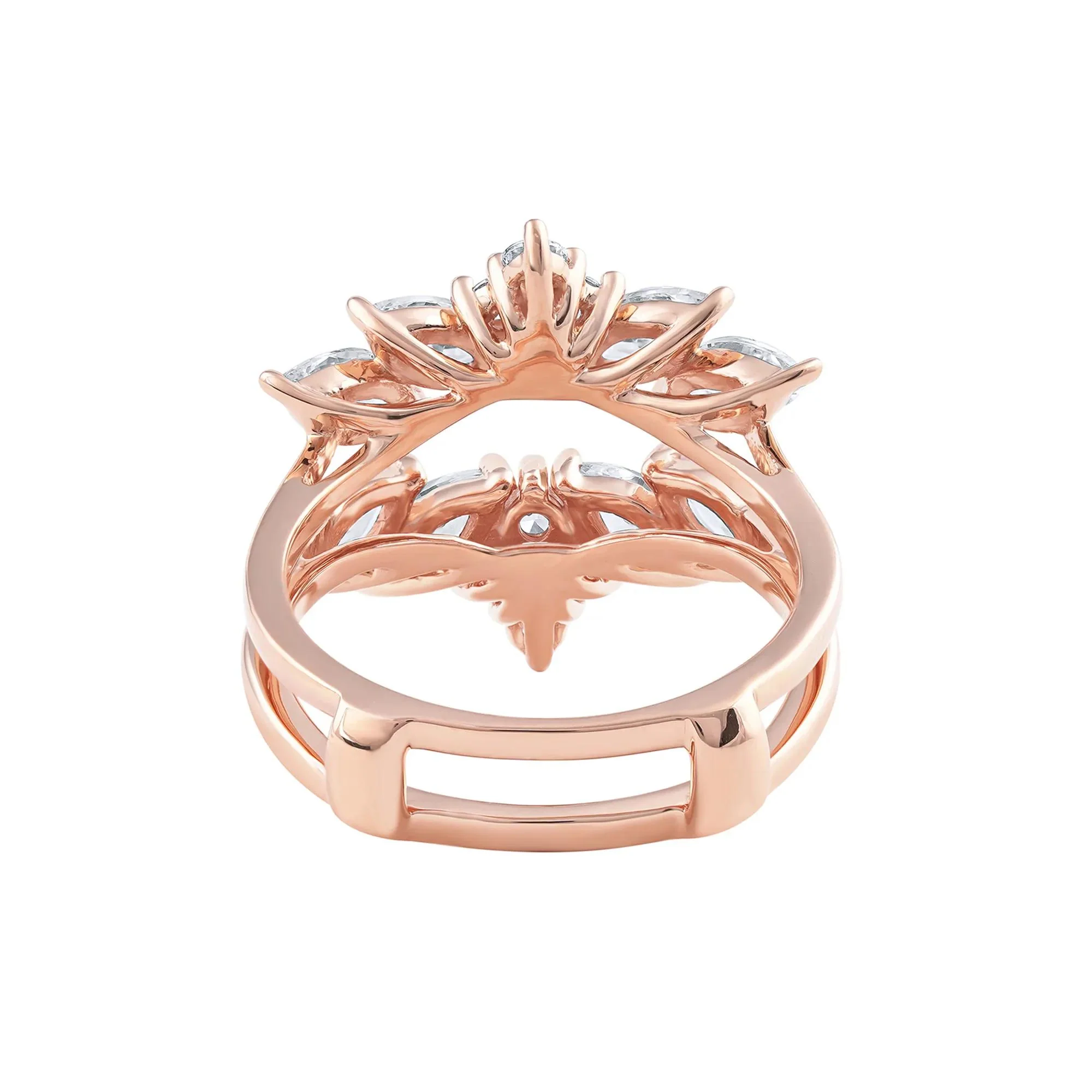 2 CT. Tw. Lab Grown Diamond Enhancer 14K Rose Gold Ring Round Brilliant Cut Size 6.5 - Image 5