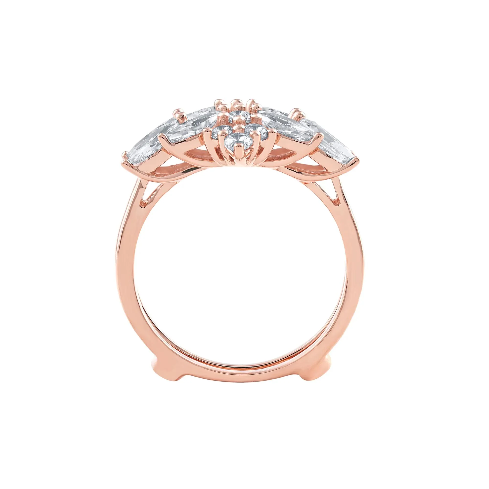 2 CT. Tw. Lab Grown Diamond Enhancer 14K Rose Gold Ring Round Brilliant Cut Size 8 - Image 2