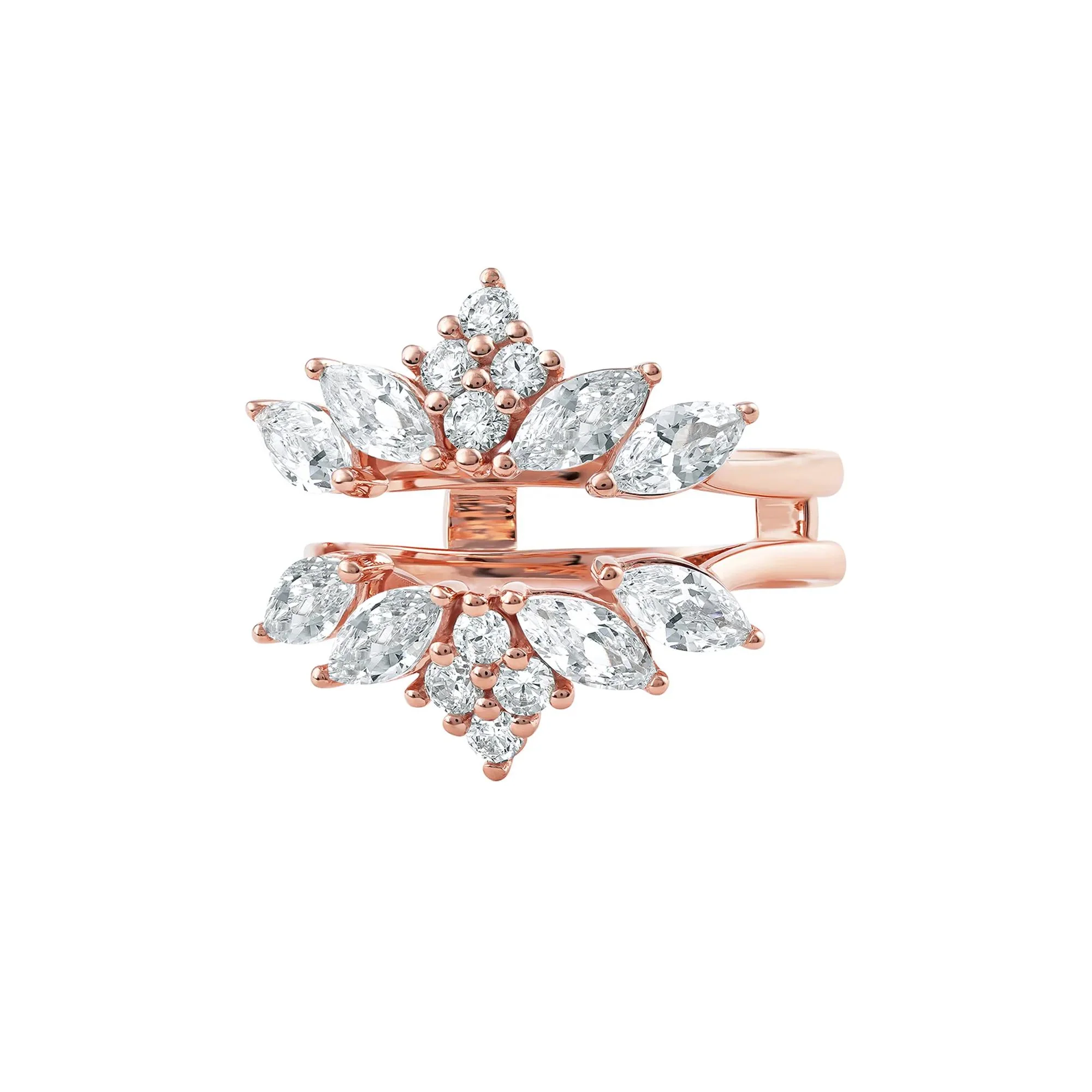 2 CT. Tw. Lab Grown Diamond Enhancer 14K Rose Gold Ring Round Brilliant Cut Size 9 - Image 4