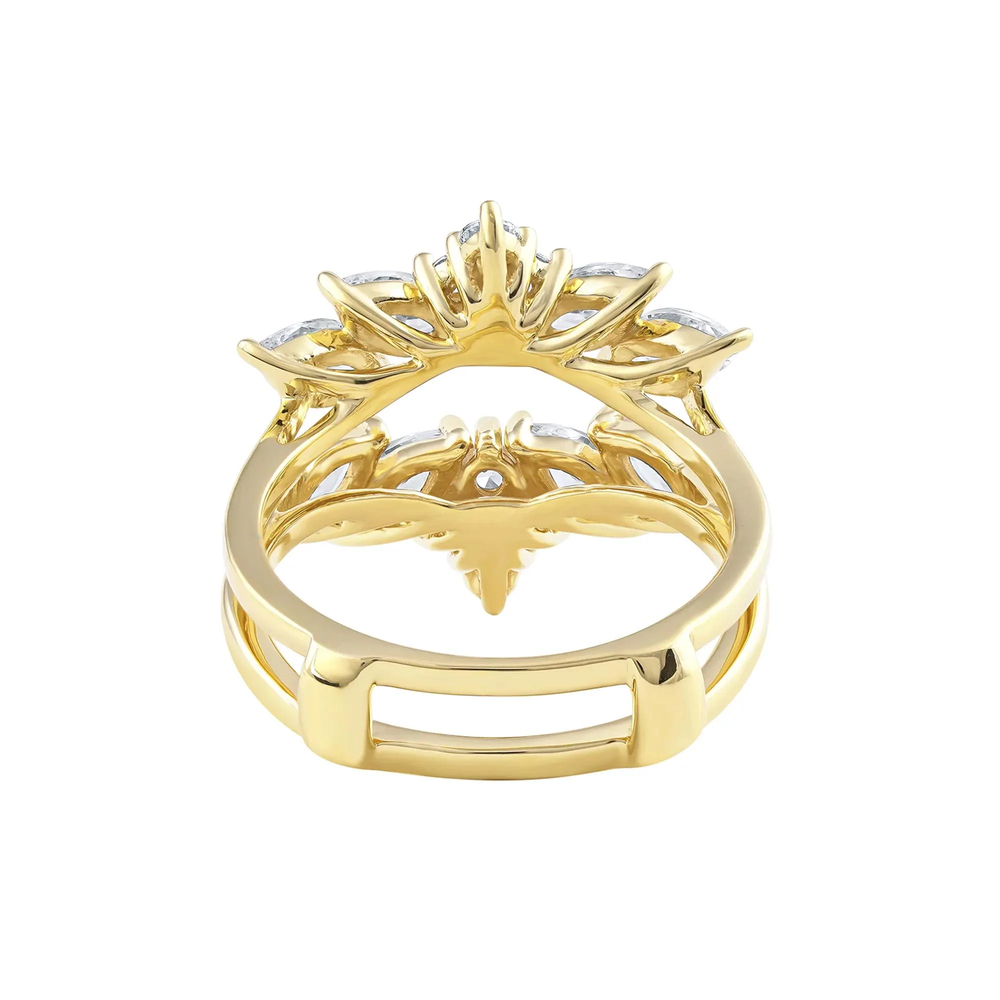2 CT. Tw. Lab Grown Diamond Enhancer 14K Yellow Gold Ring Round Brilliant Cut Size 8 - Image 5