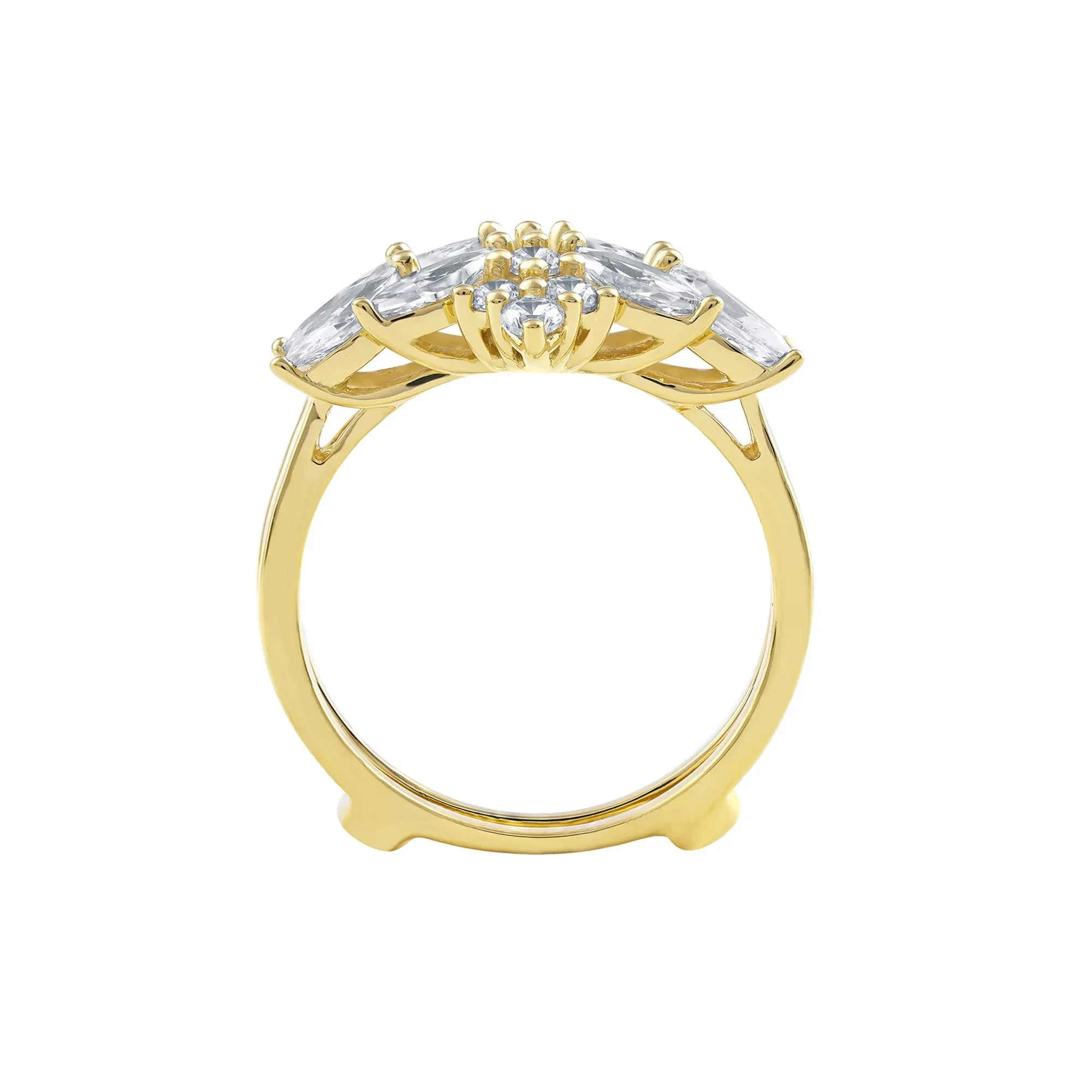 2 CT. Tw. Lab Grown Diamond Enhancer 14K Yellow Gold Ring Round Brilliant Cut Size 9 - Image 2