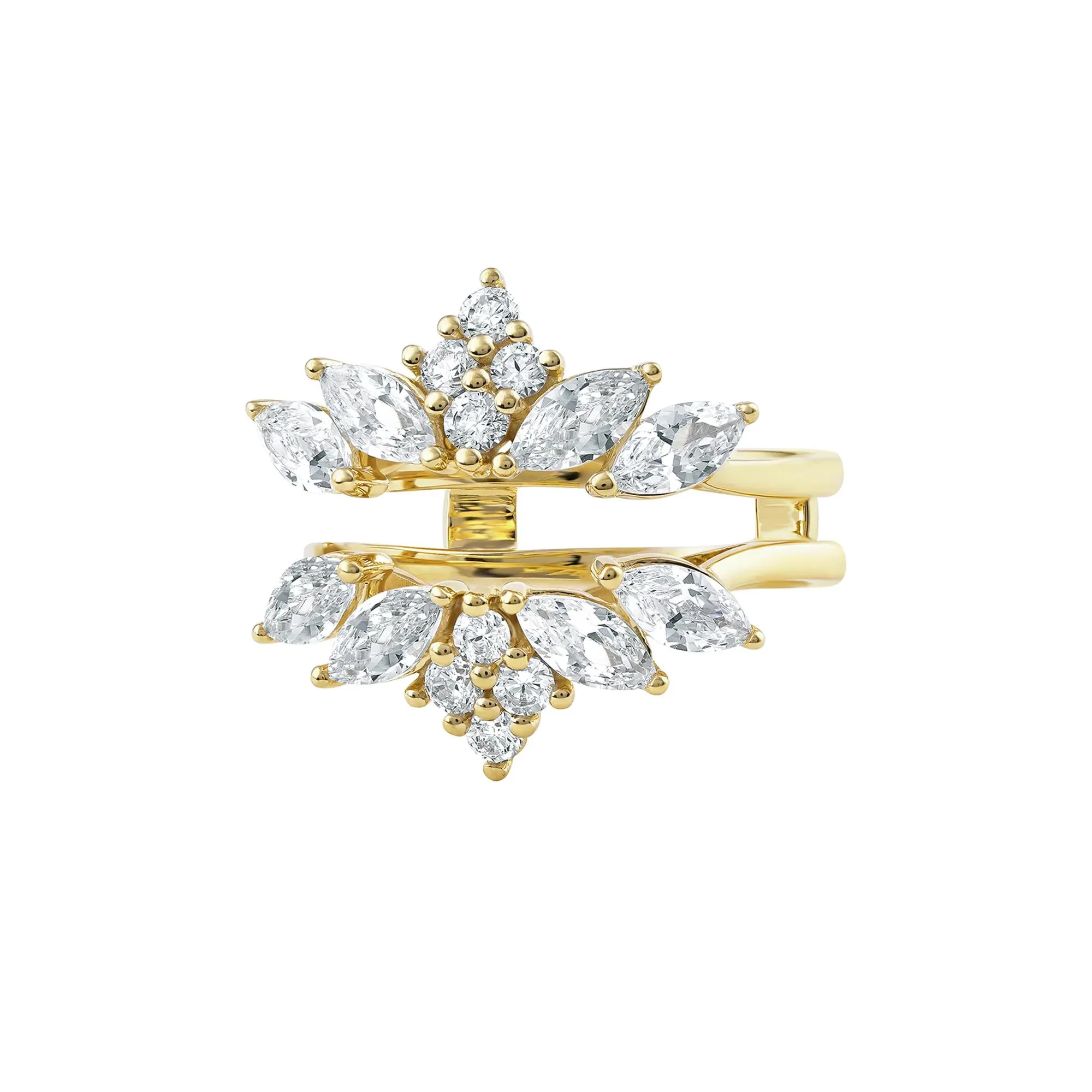 2 CT. Tw. Lab Grown Diamond Enhancer 14K Yellow Gold Ring Round Brilliant Cut Size 9 - Image 4