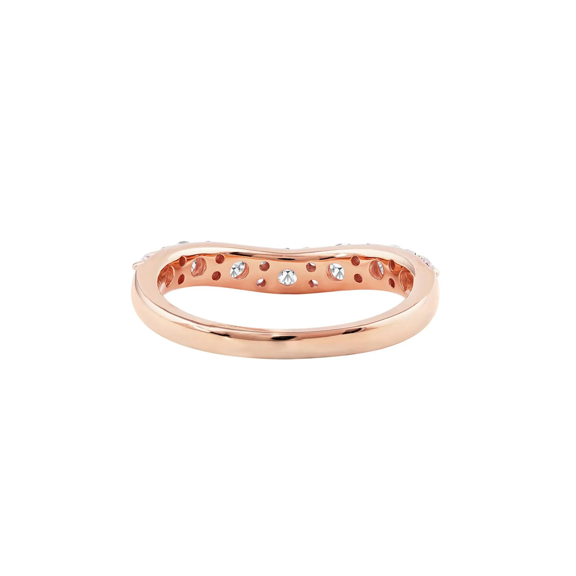 3/4 CT. Tw. Lab Grown Diamond Contour Band Ring 14K Rose Gold Round Brilliant Cut Size 6.5 - Image 5