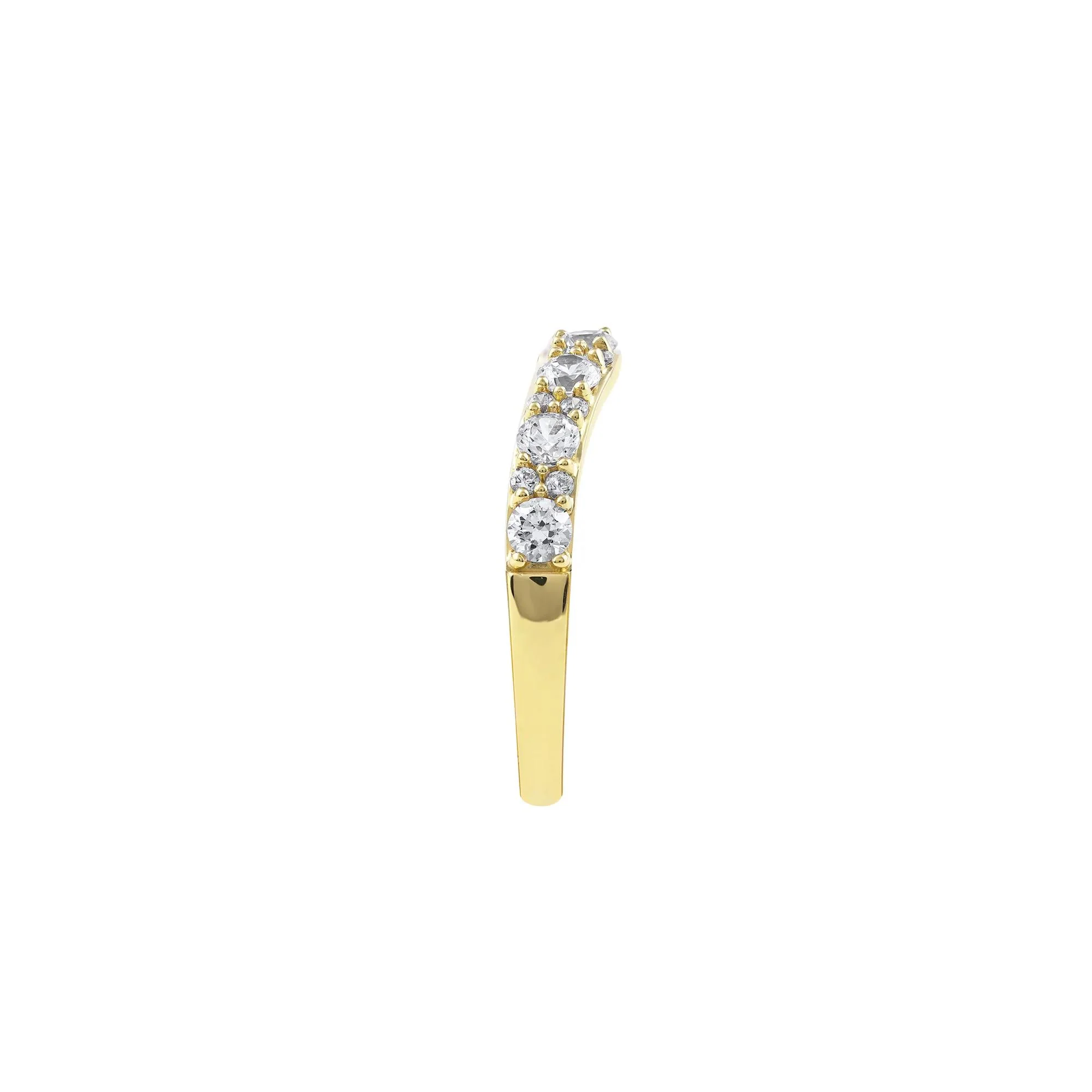 3/4 CT. Tw. Lab Grown Diamond Contour Band Ring 14K Yellow Gold Round Brilliant Cut Size 5 - Image 3