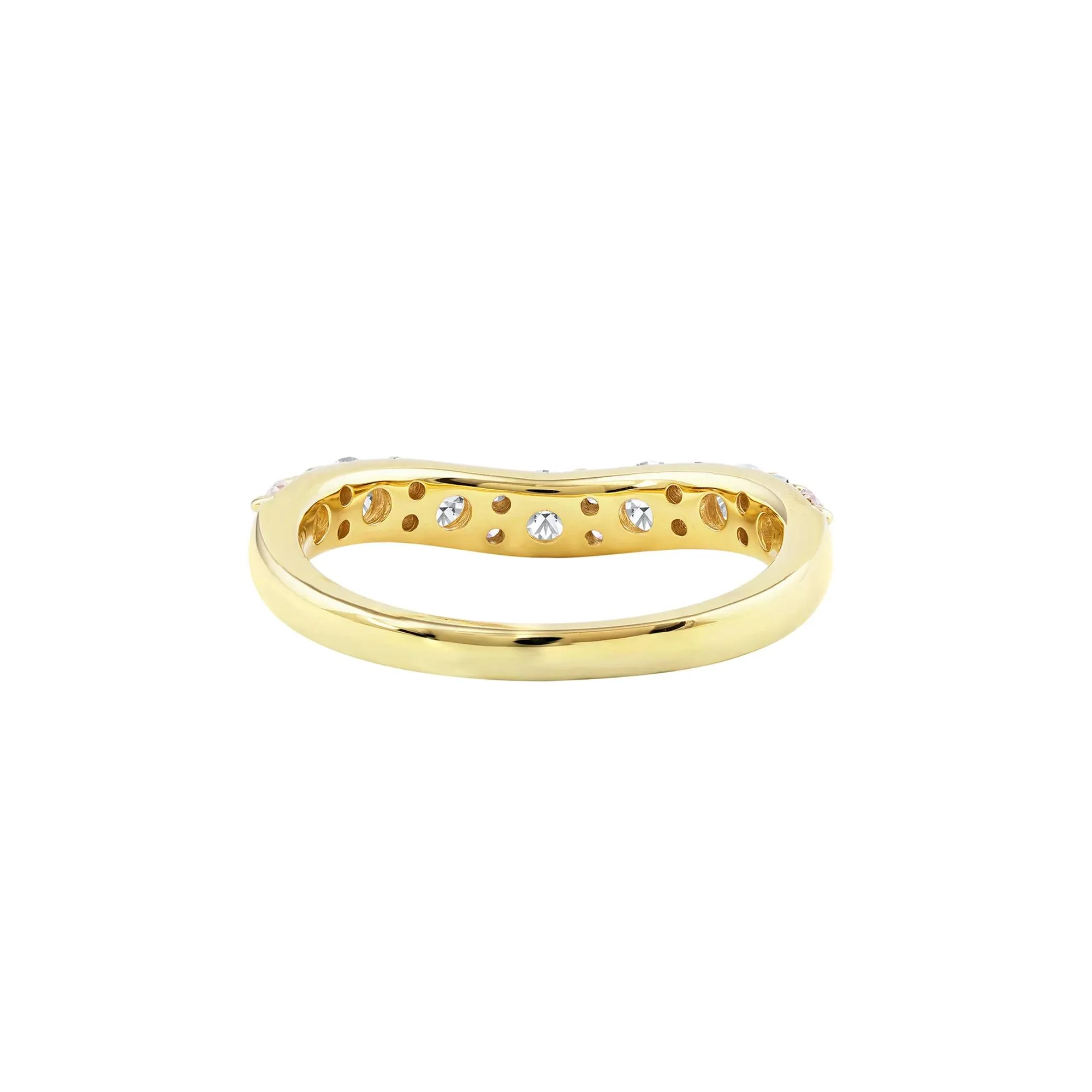 3/4 CT. Tw. Lab Grown Diamond Contour Band Ring 14K Yellow Gold Round Brilliant Cut Size 6.5 - Image 5