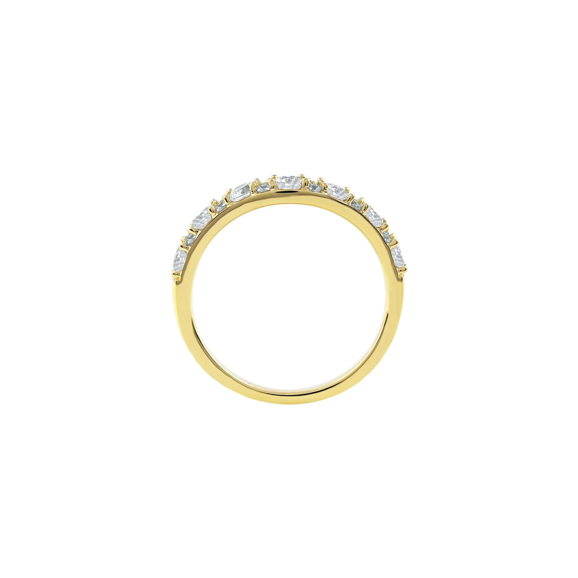 3/4 CT. Tw. Lab Grown Diamond Contour Band Ring 14K Yellow Gold Round Brilliant Cut Size 8 - Image 2