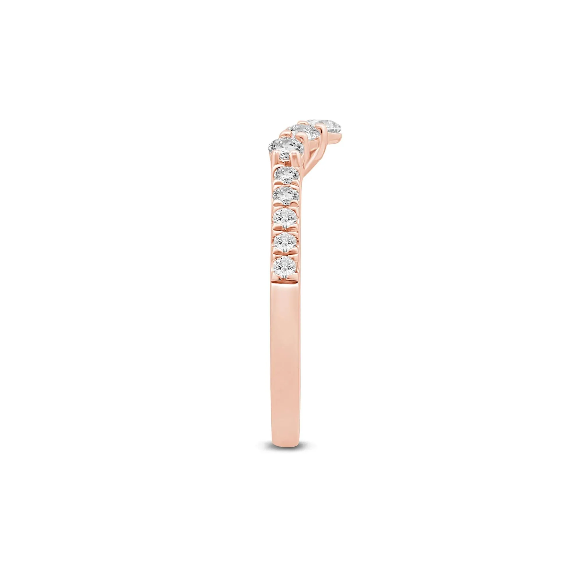 1/2 CT. Tw. Lab Grown Diamond Contour Band Ring 14K Rose Gold Size 5.5 2mm - Image 3