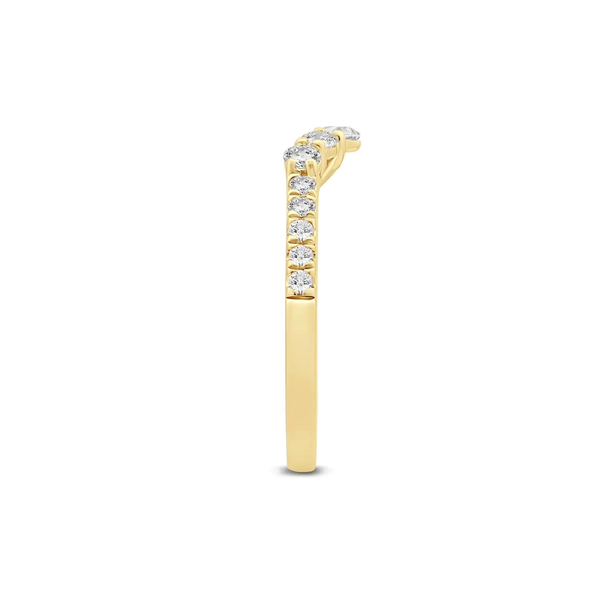 1/2 CT. Tw. Lab Grown Diamond Contour Band Ring 14K Yellow Gold Size 6 2mm - Image 3