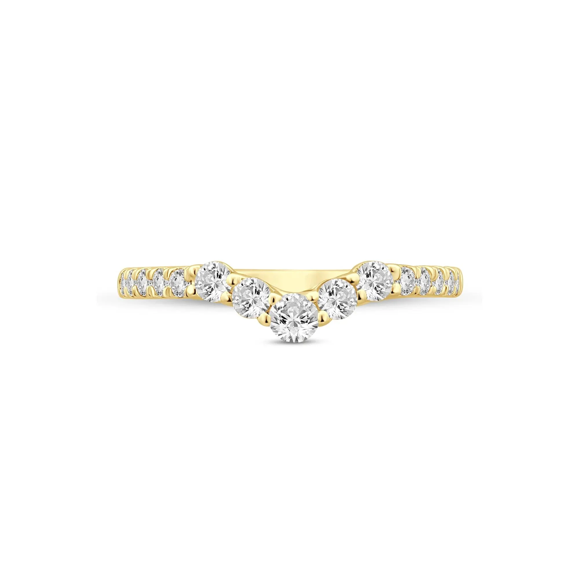 1/2 CT. Tw. Lab Grown Diamond Contour Band Ring 14K Yellow Gold Size 7 2mm