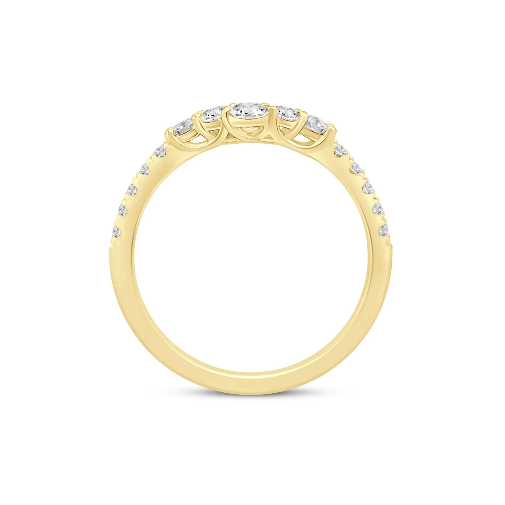 1/2 CT. Tw. Lab Grown Diamond Contour Band Ring 14K Yellow Gold Size 7.5 2mm - Image 2