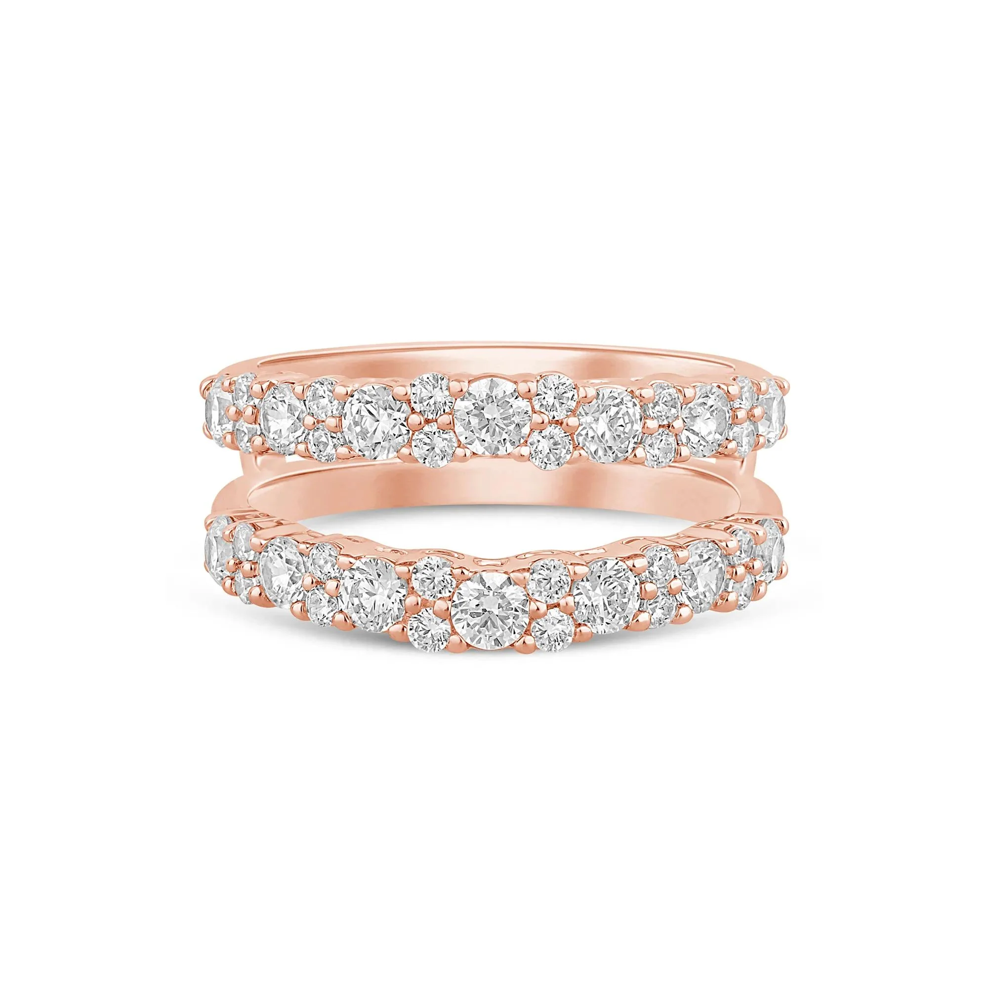 1 3/8 CT. Tw. Lab Grown Diamond Ring Enhancer 14K Rose Gold Size 6.5 6mm