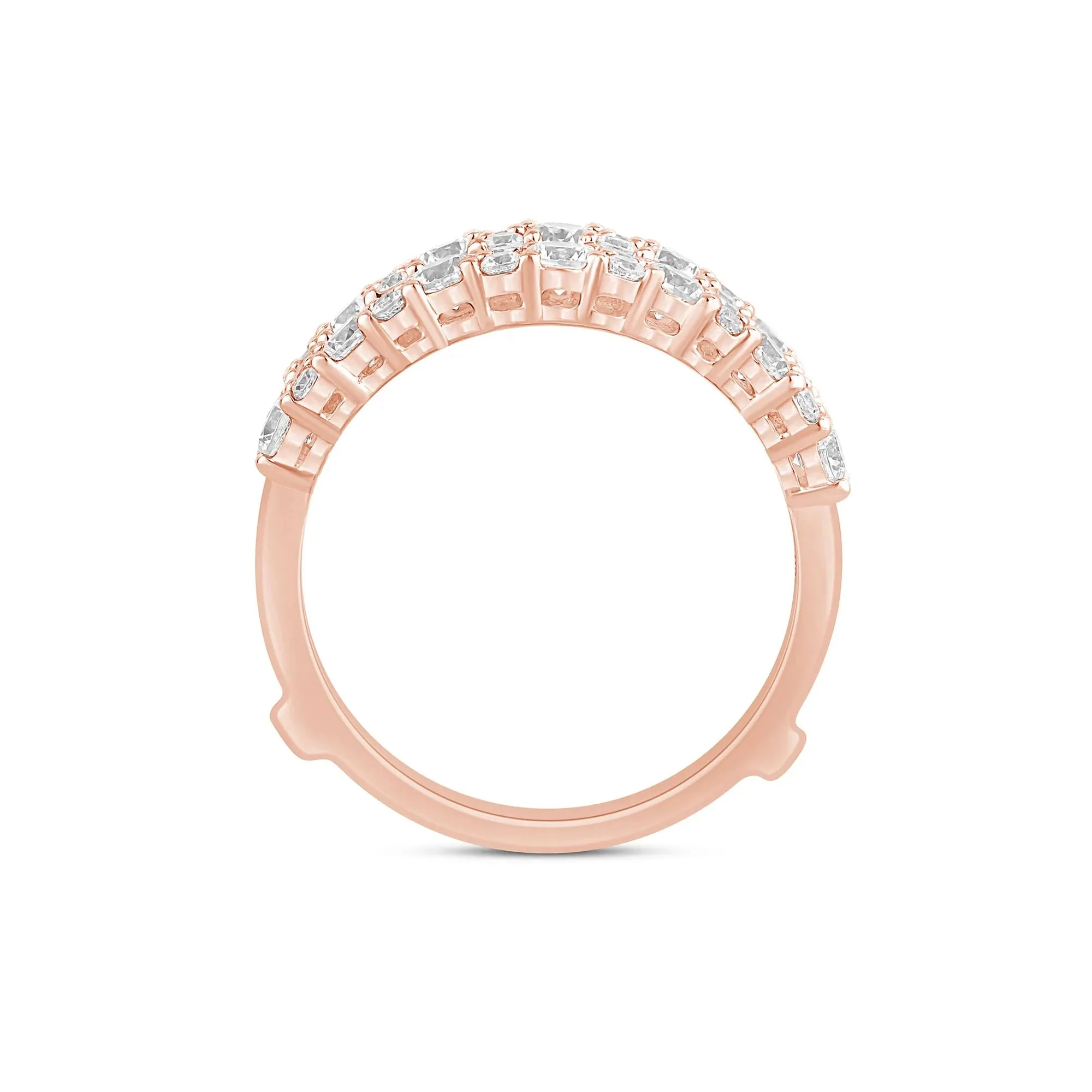 1 3/8 CT. Tw. Lab Grown Diamond Ring Enhancer 14K Rose Gold Size 8 6mm - Image 2