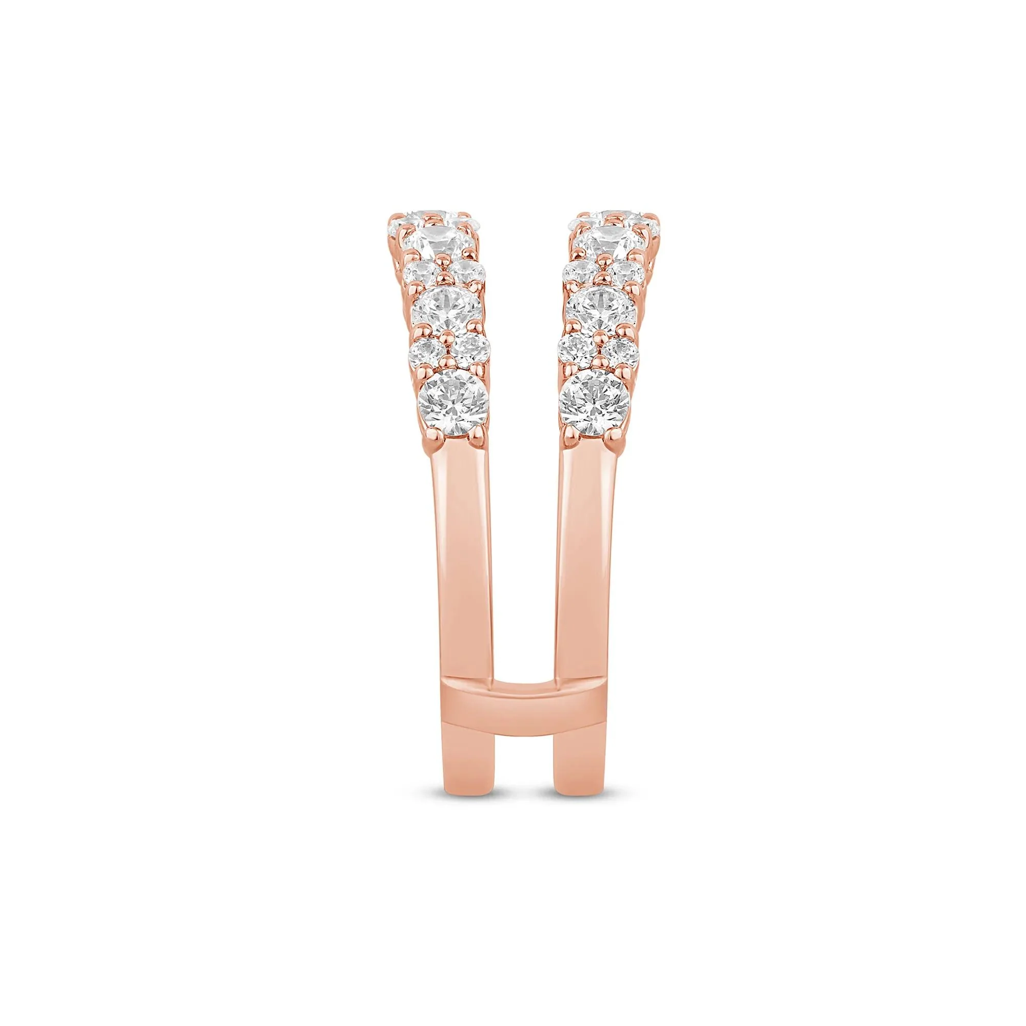 1 3/8 CT. Tw. Lab Grown Diamond Ring Enhancer 14K Rose Gold Size 9 6mm - Image 3