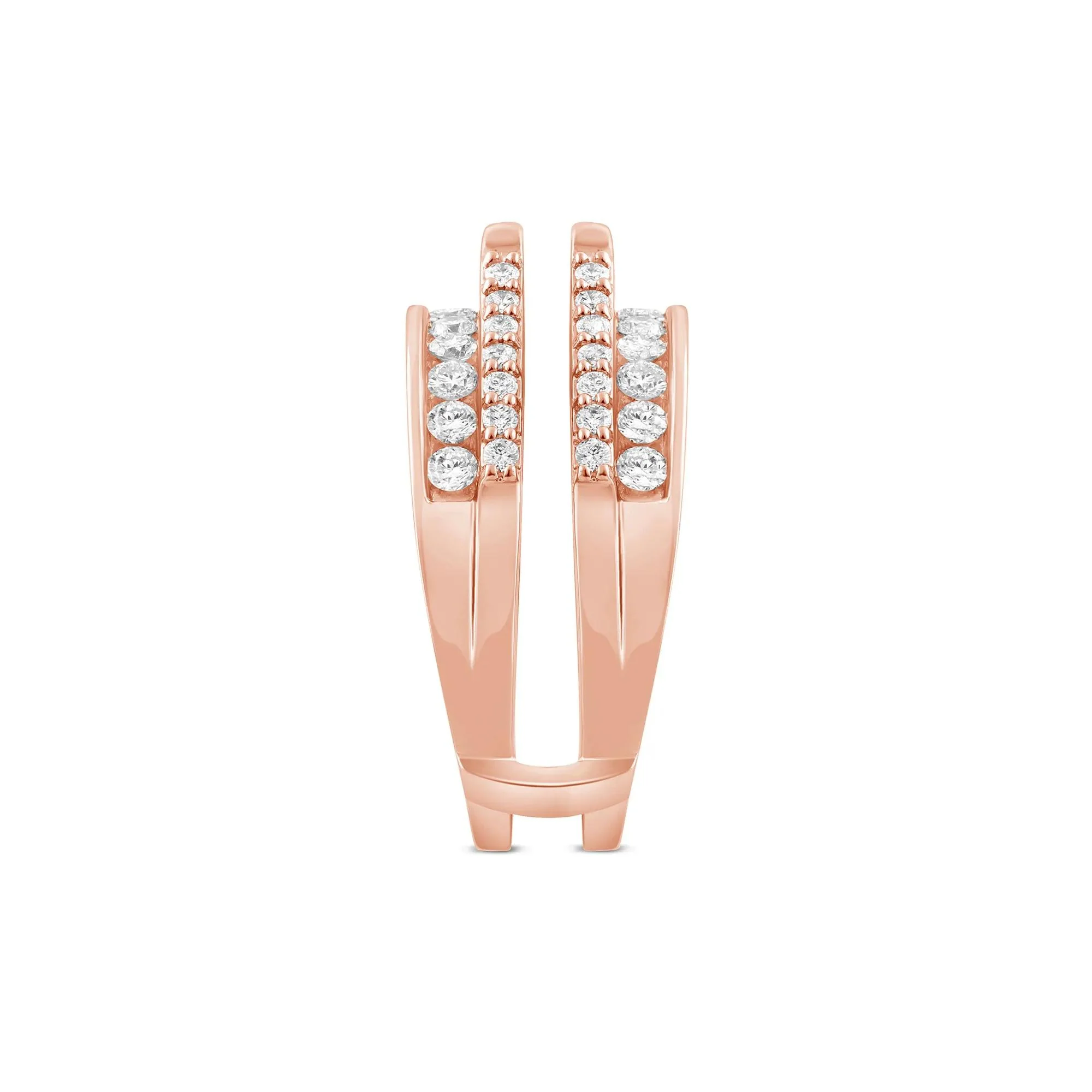 1 CT. Tw. Lab Grown Diamond Ring Enhancer 14K Rose Gold Size 6 5mm - Image 3