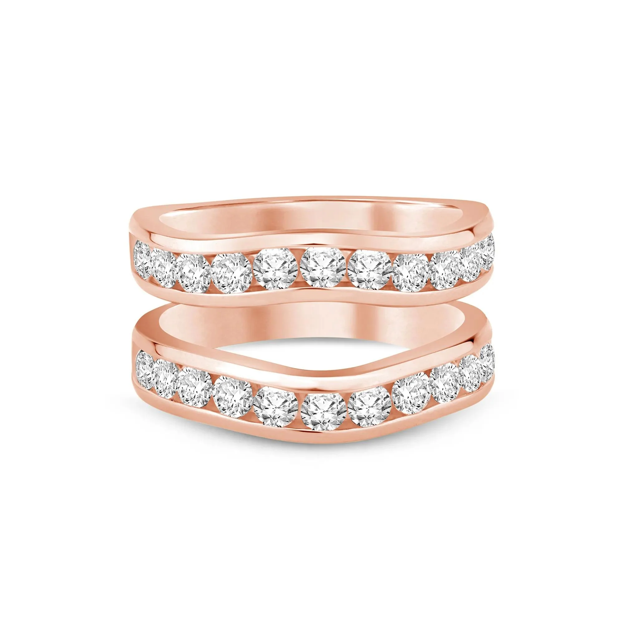 1/2 CT. Tw. Lab Grown Diamond Contour Insert 14K Rose Gold Ring Size 5 6mm