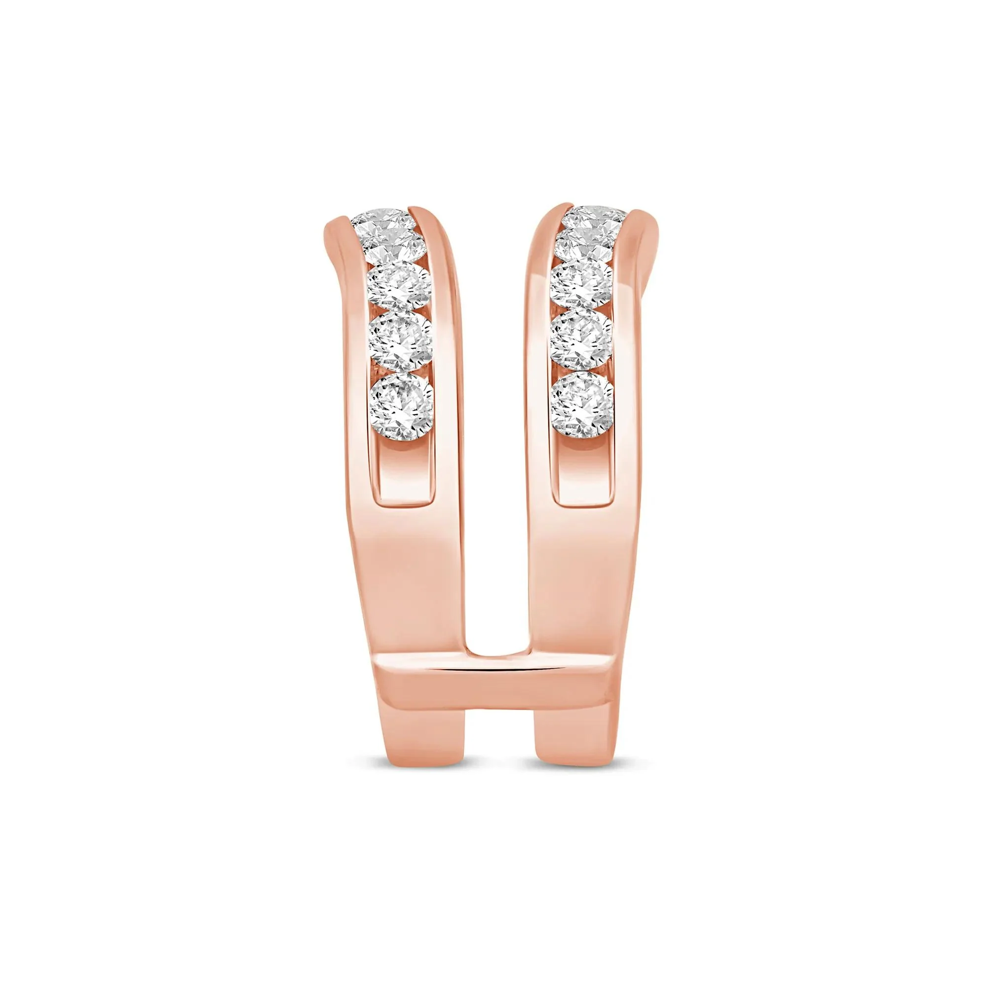 1/2 CT. Tw. Lab Grown Diamond Contour Insert 14K Rose Gold Ring Size 5 6mm - Image 3