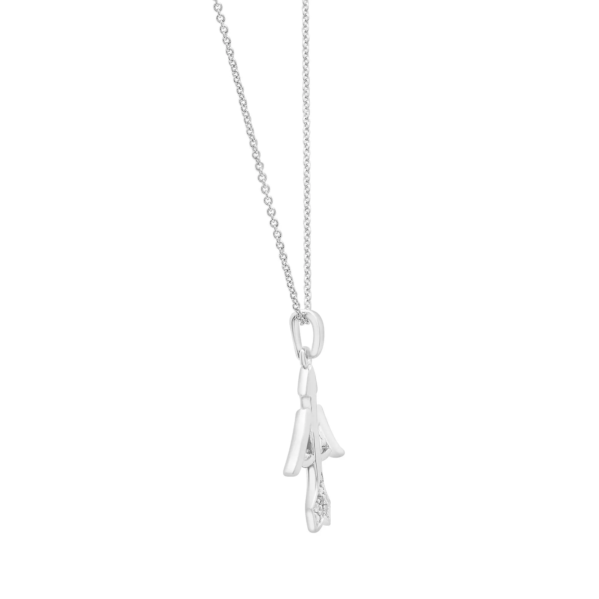 Diamond Accent Sagittarius Pendant Necklace .925 Sterling Silver White Size 18" - Image 2