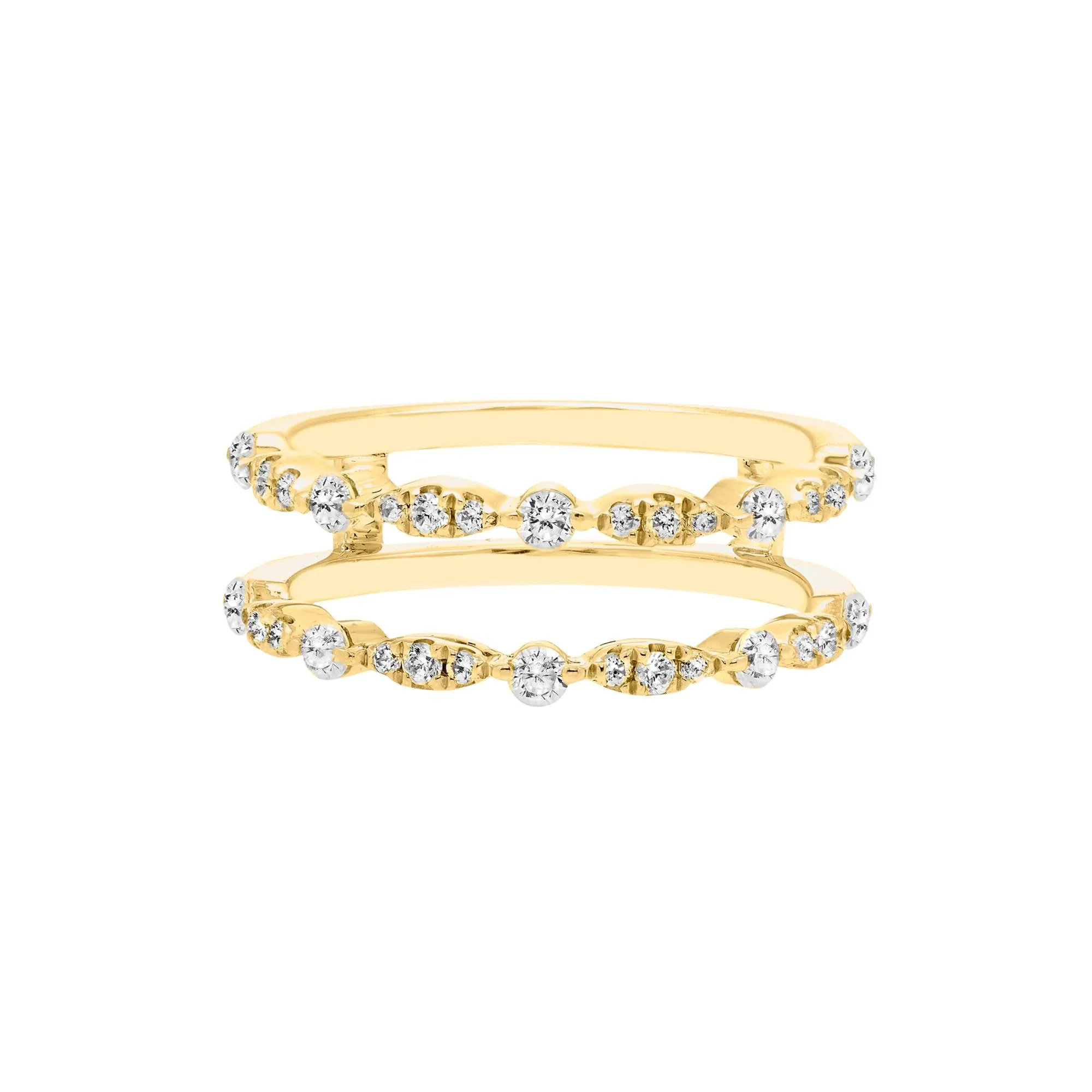 1/2 CT. Tw. Diamond Ring Enhancer 10K Yellow Gold Round Brilliant Cut Size 8.5