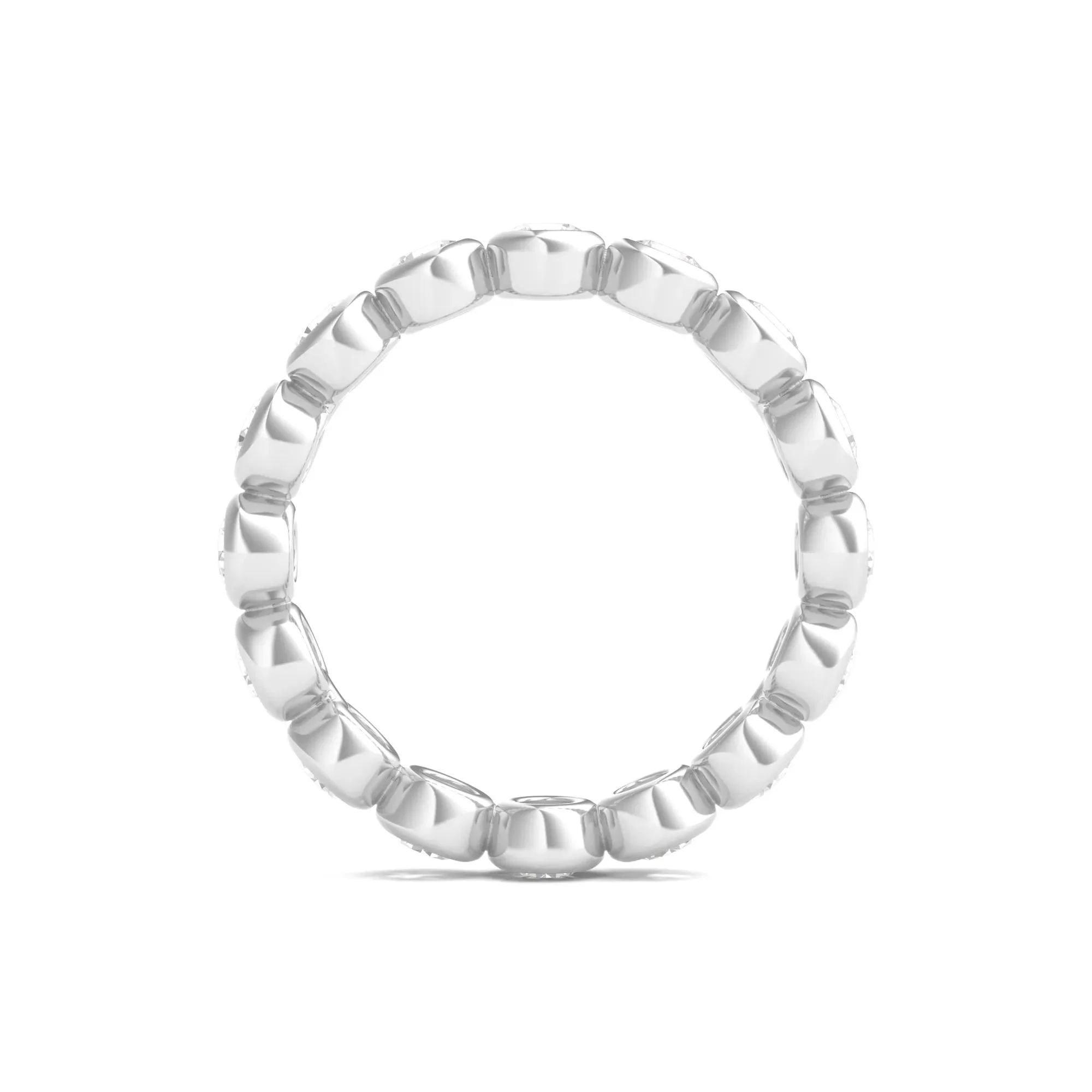 2 CT. Tw. Round Lab Grown Diamond Bezel-Set Eternity Band Ring Platinum White Size 8 - Image 2