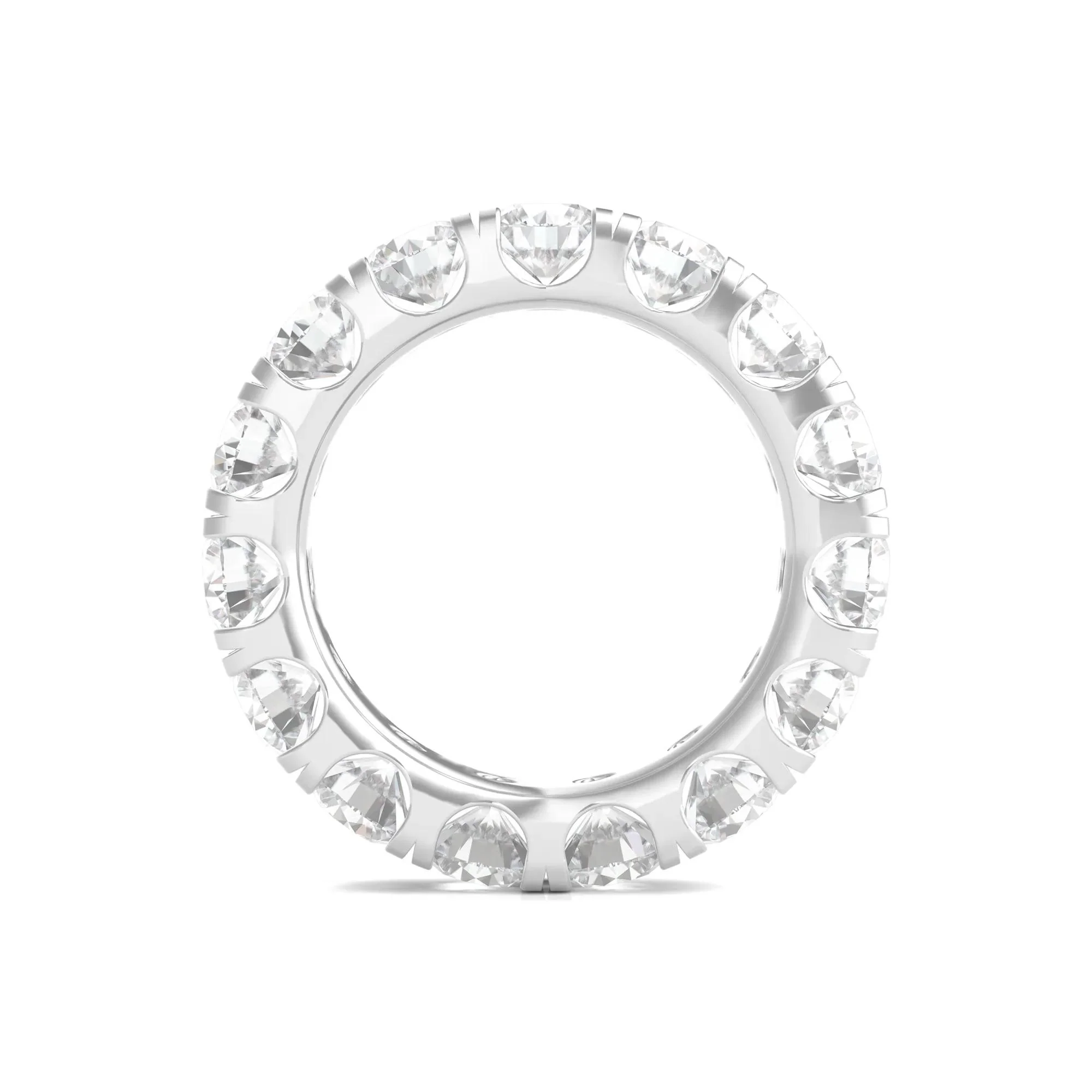 6 CT. Tw. Lab Grown Diamond Comfort Fit Eternity Band Ring 14K White Gold Round Brilliant Cut Size 4 2mm - Image 2