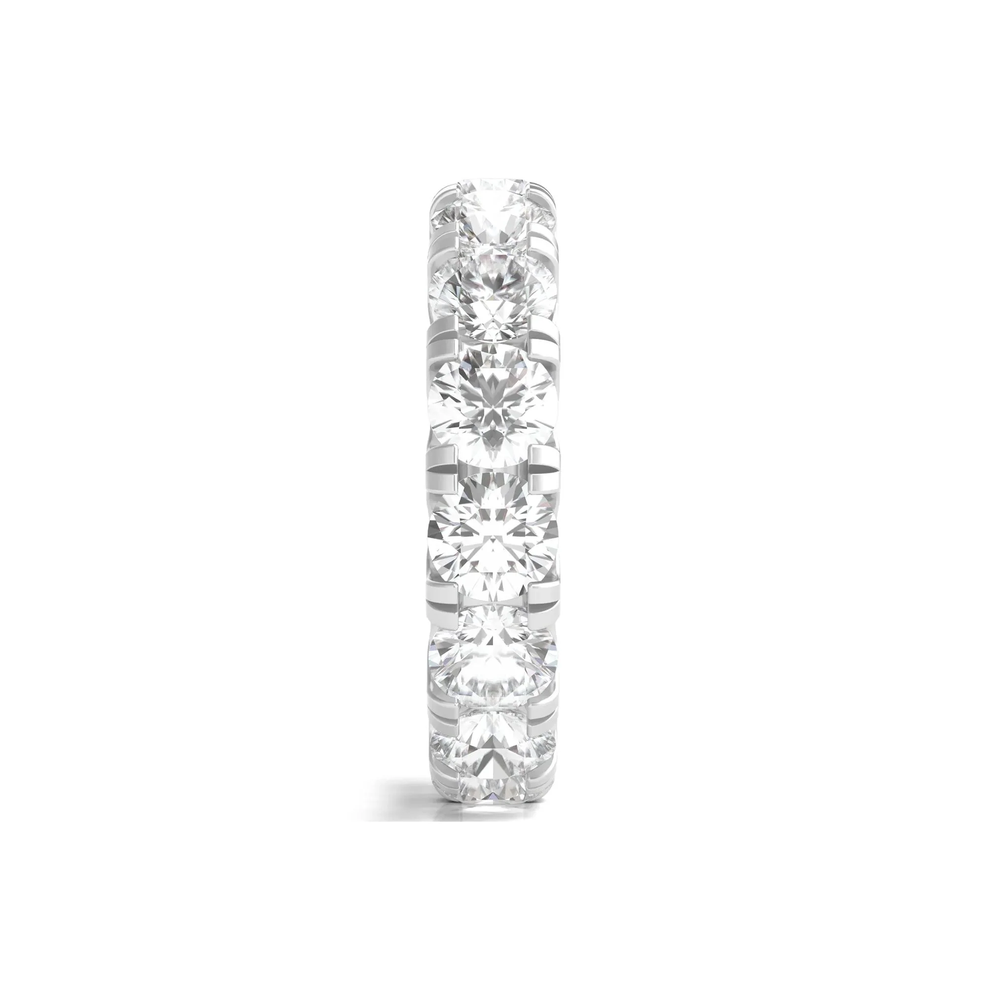 6 CT. Tw. Lab Grown Diamond Comfort Fit Eternity Band Ring 14K White Gold Round Brilliant Cut Size 4 2mm - Image 3