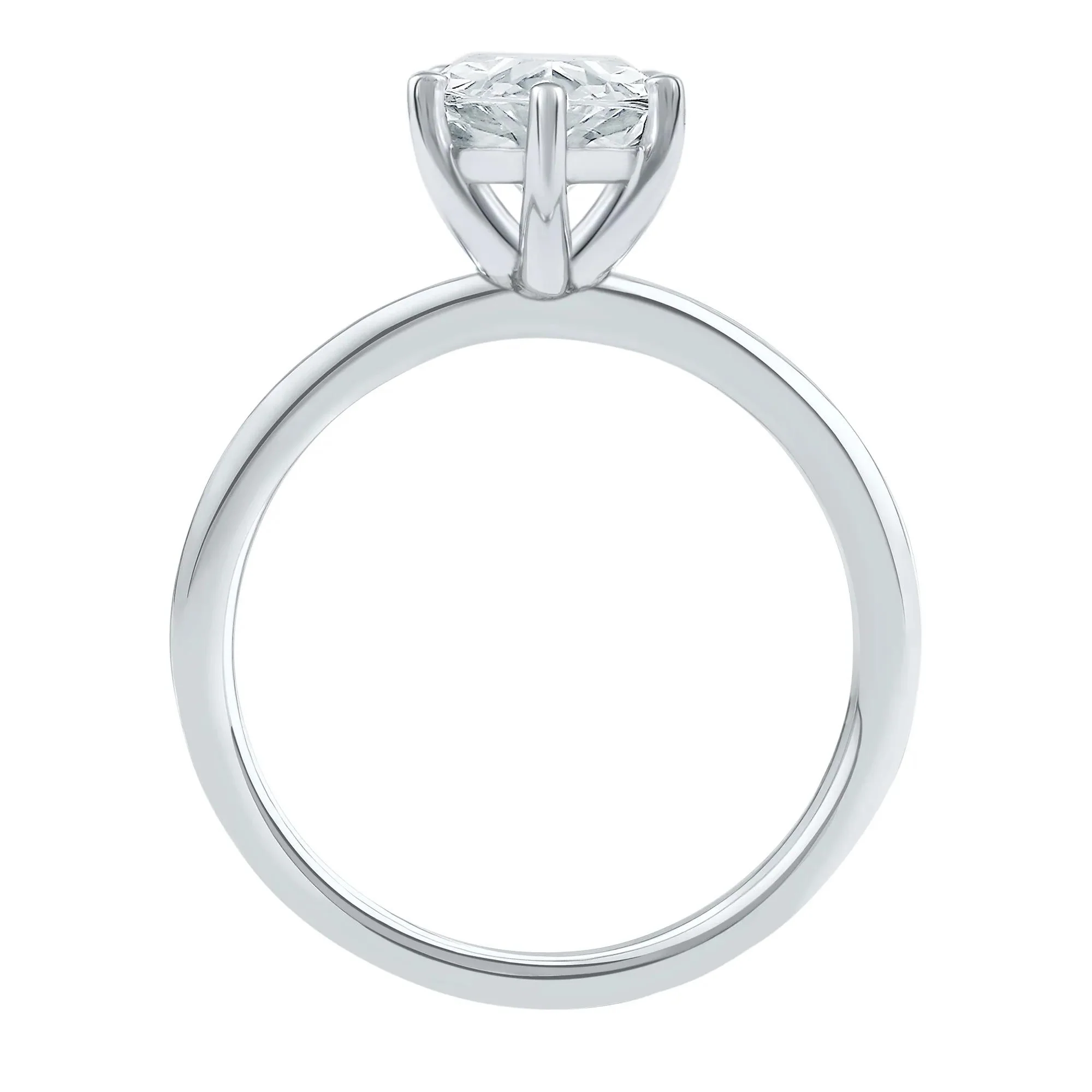 Lab Grown Diamond Pear-Shaped Solitaire Engagement Ring 14K White Gold (2 CT.) Size 8 2mm - Image 2