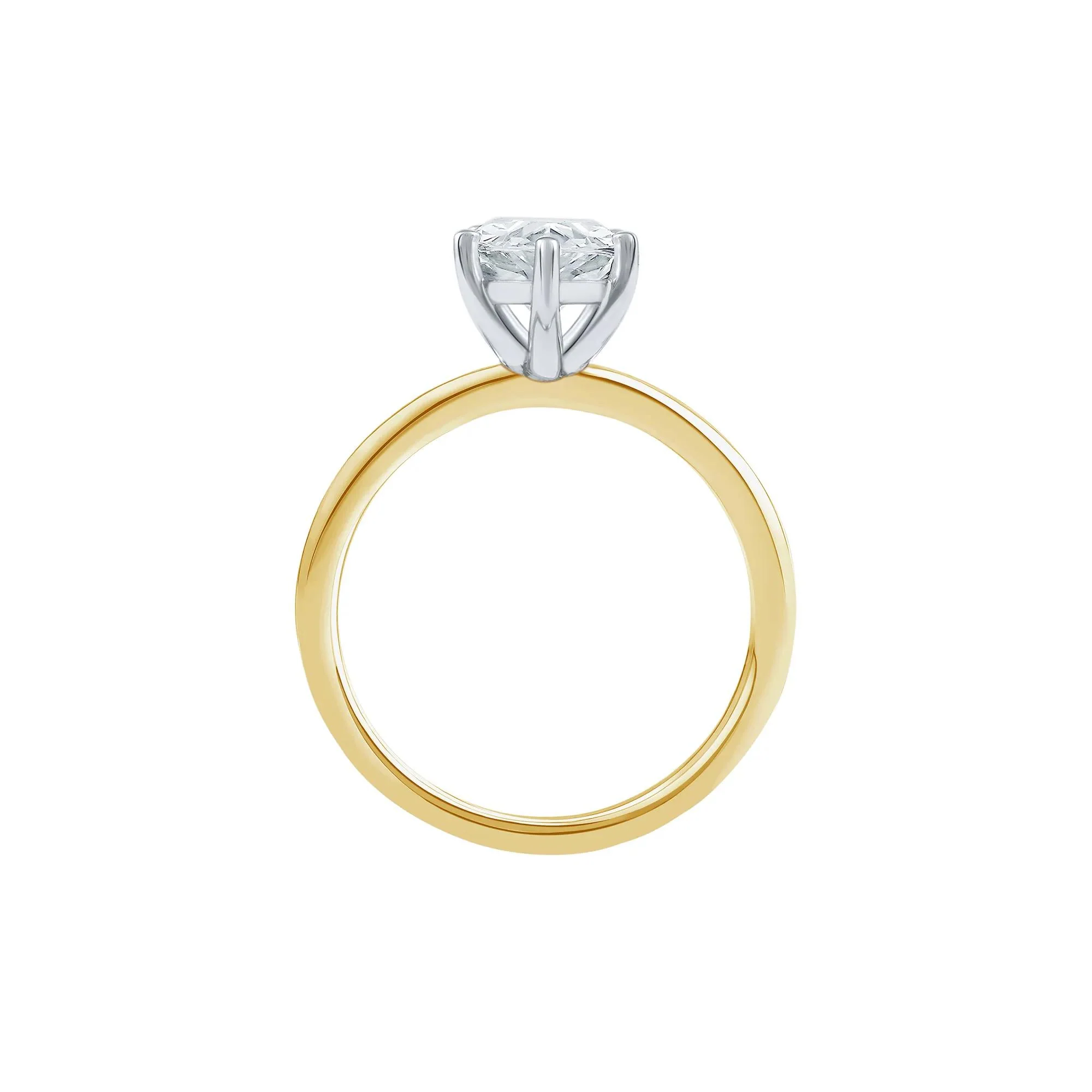 Lab Grown Diamond Pear-Shaped Solitaire Engagement Ring 14K Yellow Gold (2 CT.) Size 5 2mm - Image 2