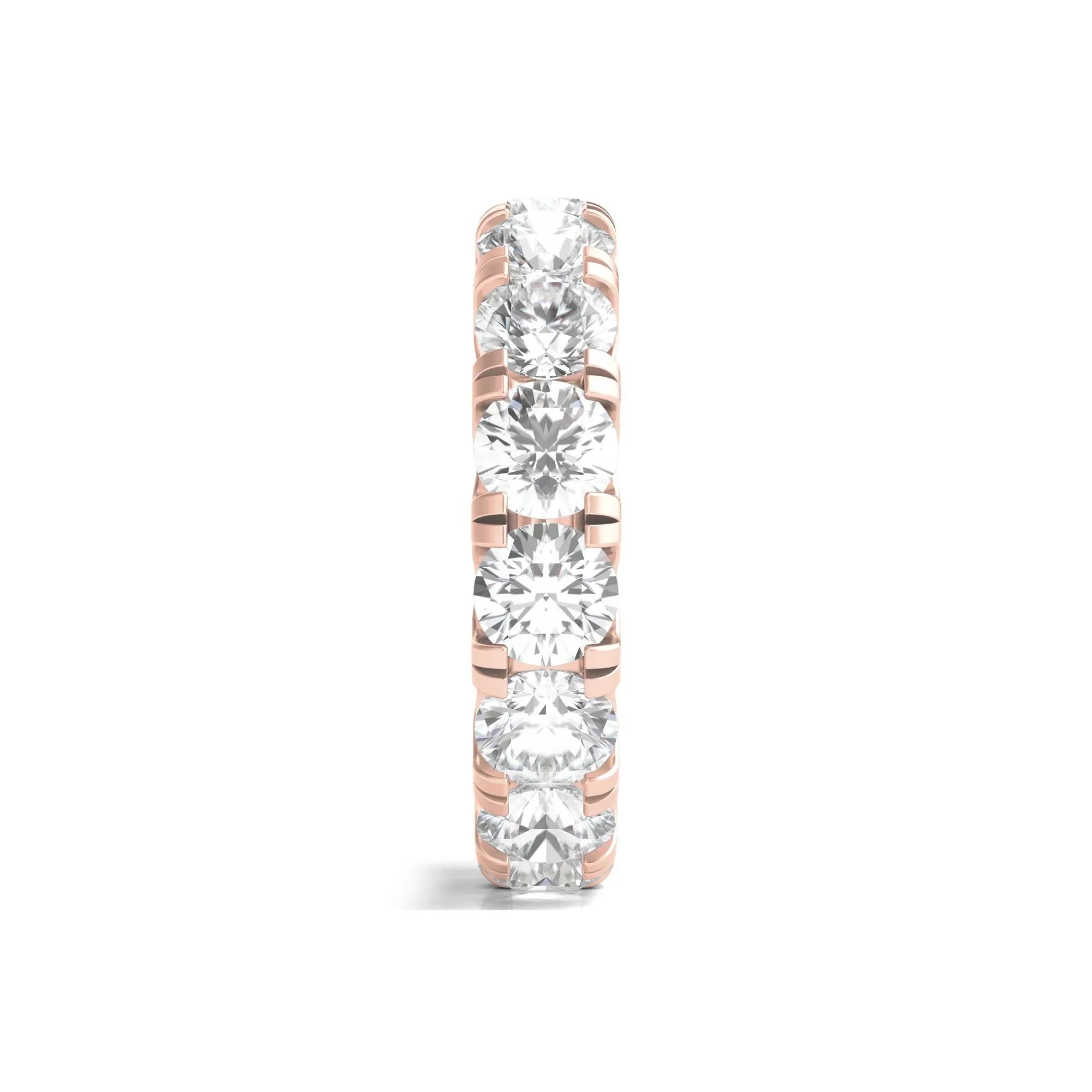 6 CT. Tw. Lab Grown Round Diamond Eternity Band Ring 14K Rose Gold Round Brilliant Cut Size 4.5 2mm - Image 3