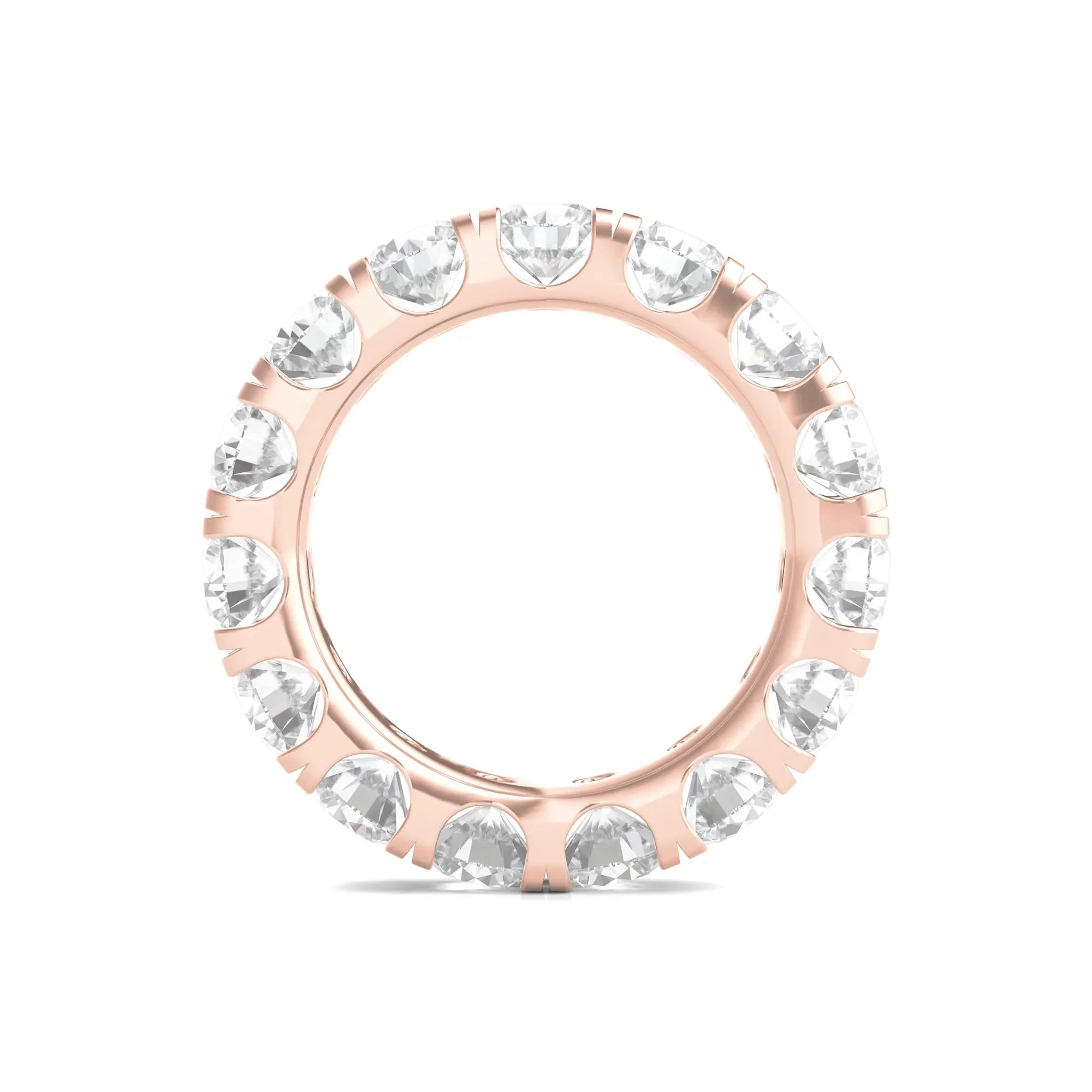 6 CT. Tw. Lab Grown Round Diamond Eternity Band Ring 14K Rose Gold Round Brilliant Cut Size 8.5 2mm - Image 2