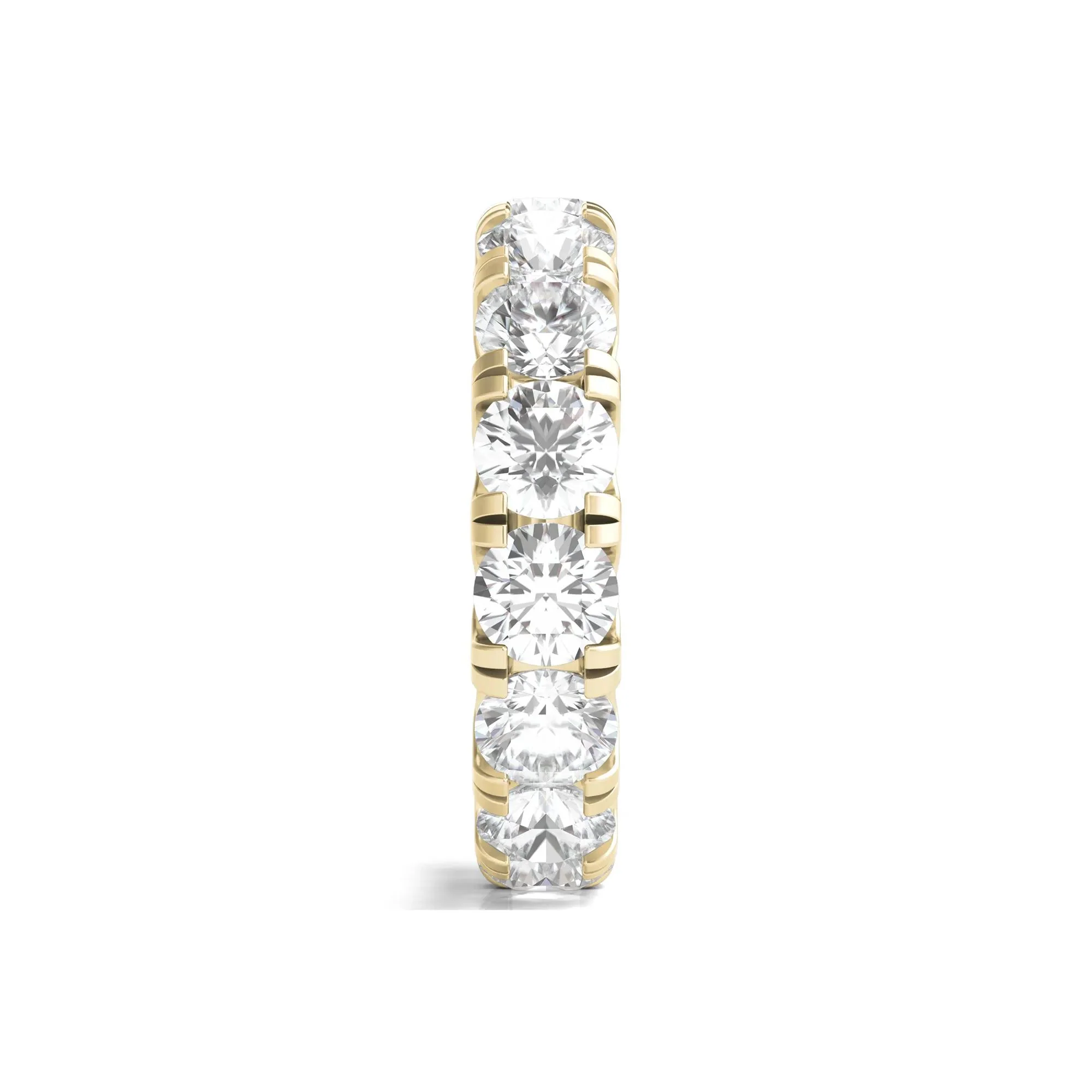 6 CT. Tw. Lab Grown Round Diamond Eternity Band Ring 14K Yellow Gold Round Brilliant Cut Size 9 2mm - Image 3