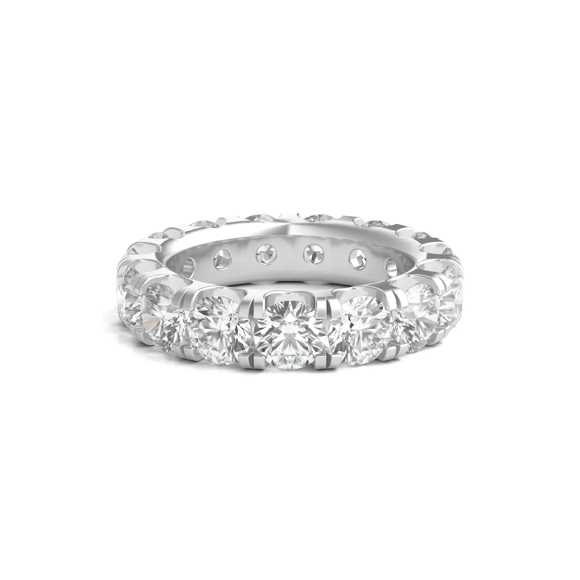 6 CT. Tw. Lab Grown Round Diamond Eternity Band Ring Platinum Round Brilliant Cut White Size 7.5 2mm