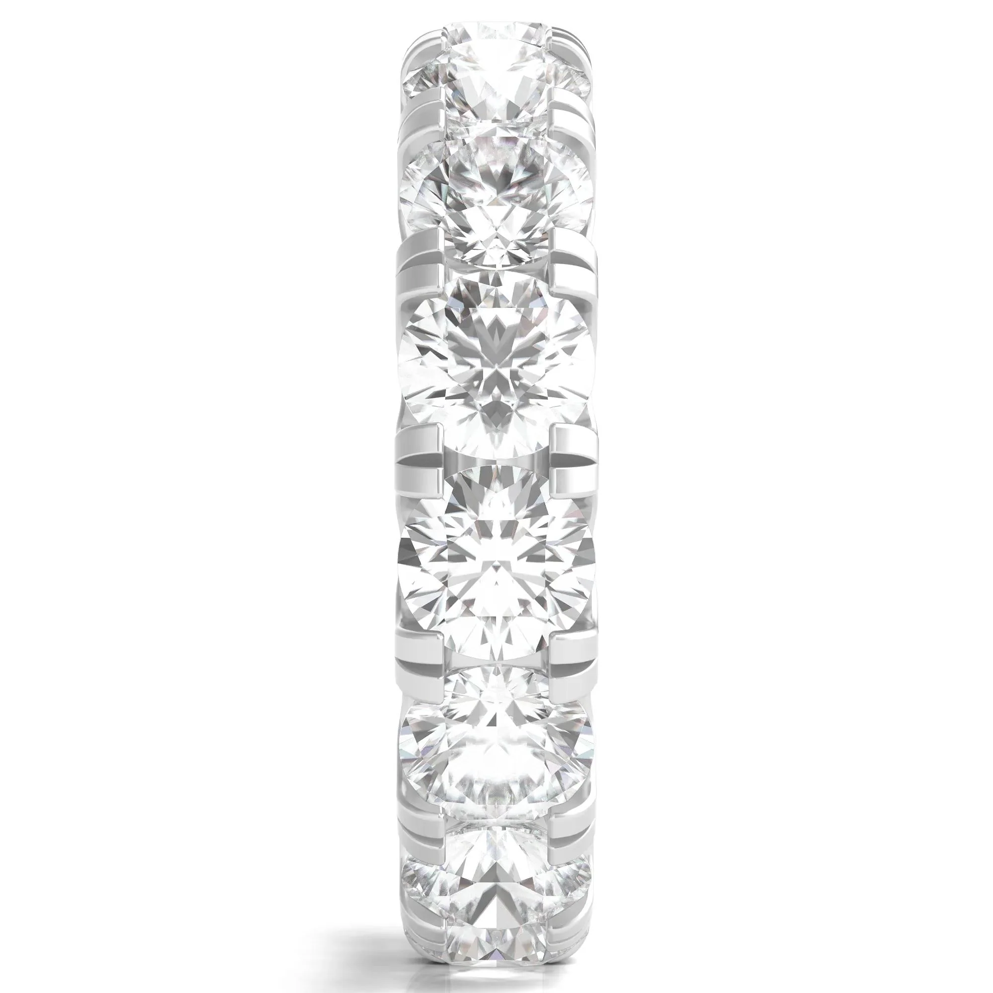6 CT. Tw. Lab Grown Round Diamond Eternity Band Ring Platinum Round Brilliant Cut White Size 7.5 2mm - Image 3