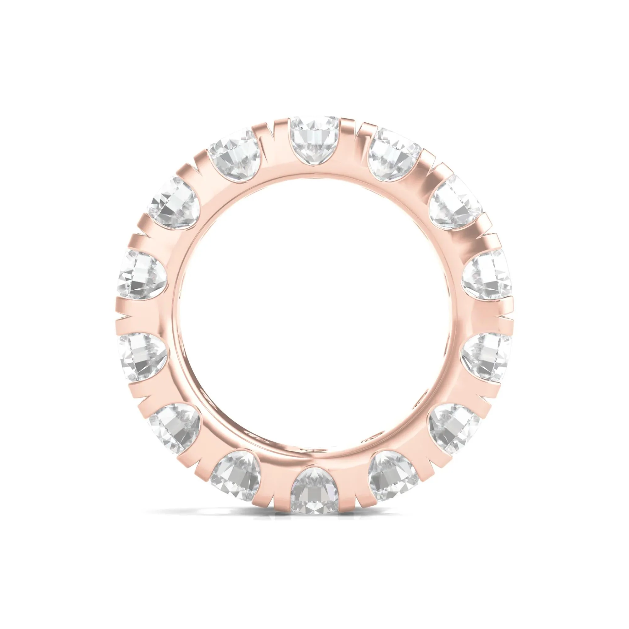 7 CT. Tw. Lab Grown Round Diamond Eternity Band Ring 14K Rose Gold Round Brilliant Cut Size 4 2mm - Image 2