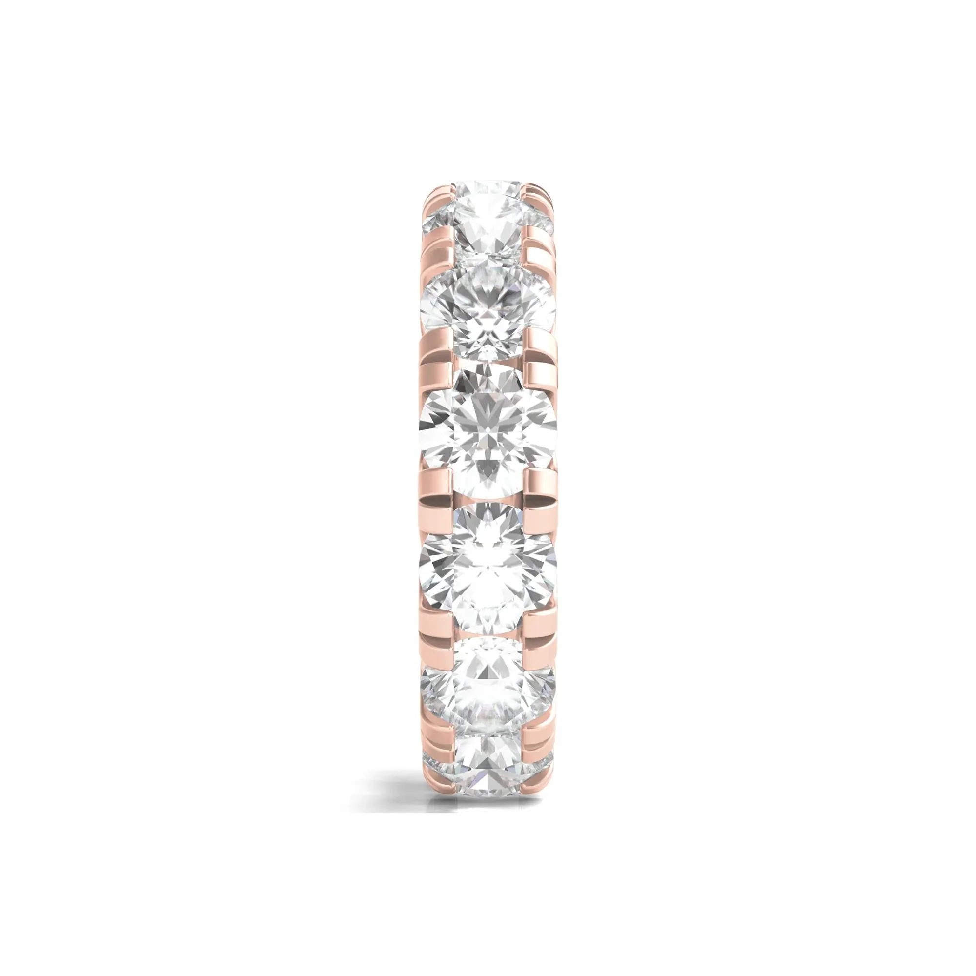 7 CT. Tw. Lab Grown Round Diamond Eternity Band Ring 14K Rose Gold Round Brilliant Cut Size 9 2mm - Image 3