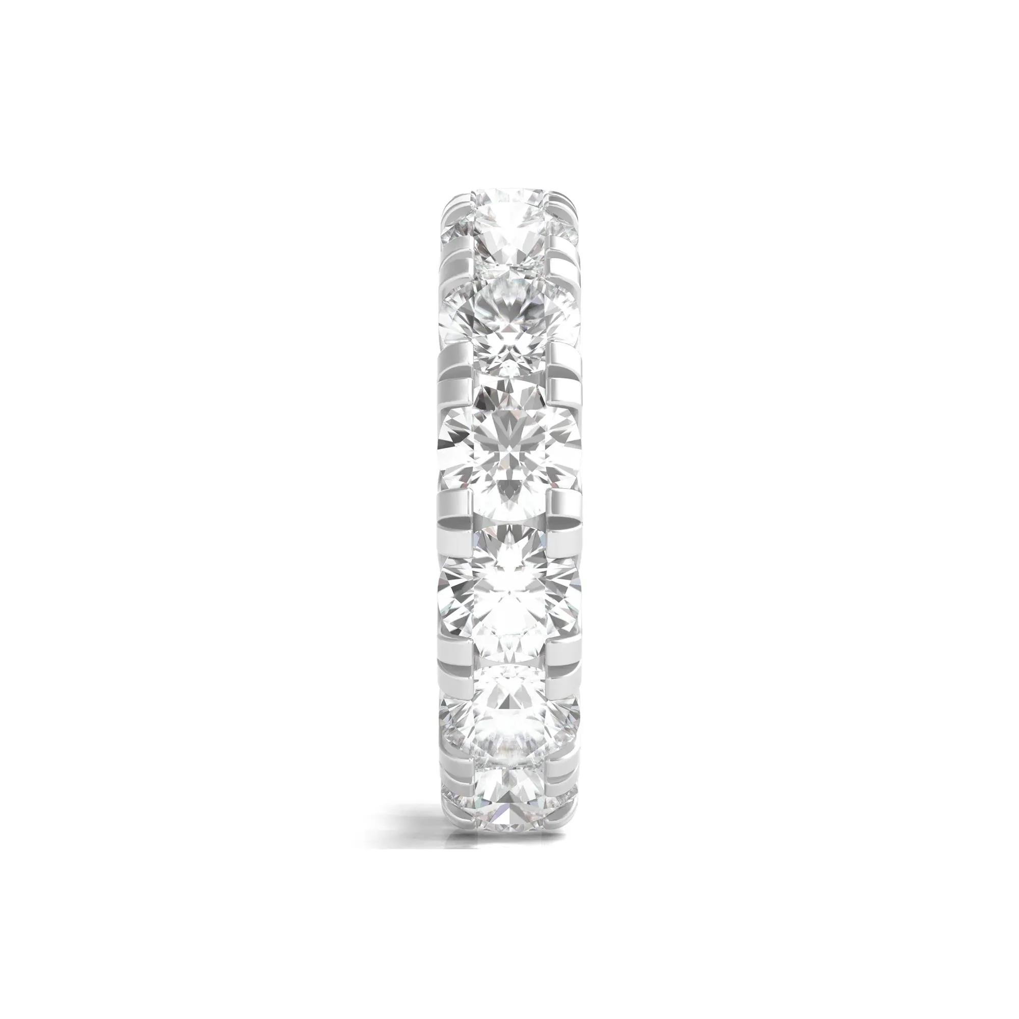 7 CT. Tw. Lab Grown Round Diamond Eternity Band Ring 14K White Gold Round Brilliant Cut Size 4.5 2mm - Image 3